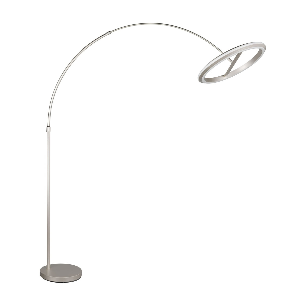 Amador LED Arched Floor Lamp – Satin Nickel