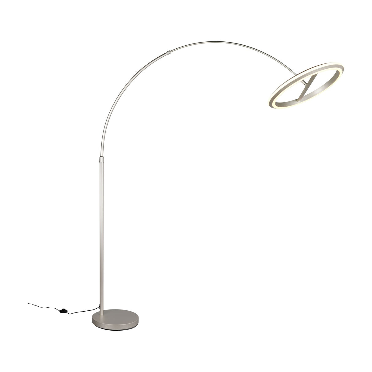 Amador LED Arched Floor Lamp – Satin Nickel