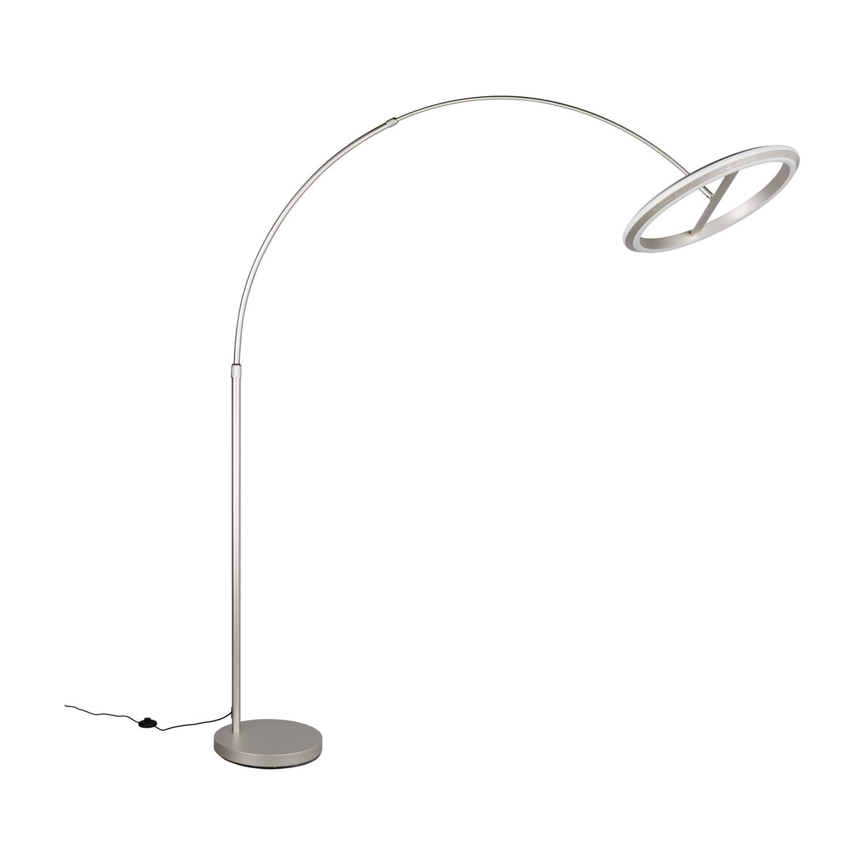 Amador LED Arched Floor Lamp – Satin Nickel
