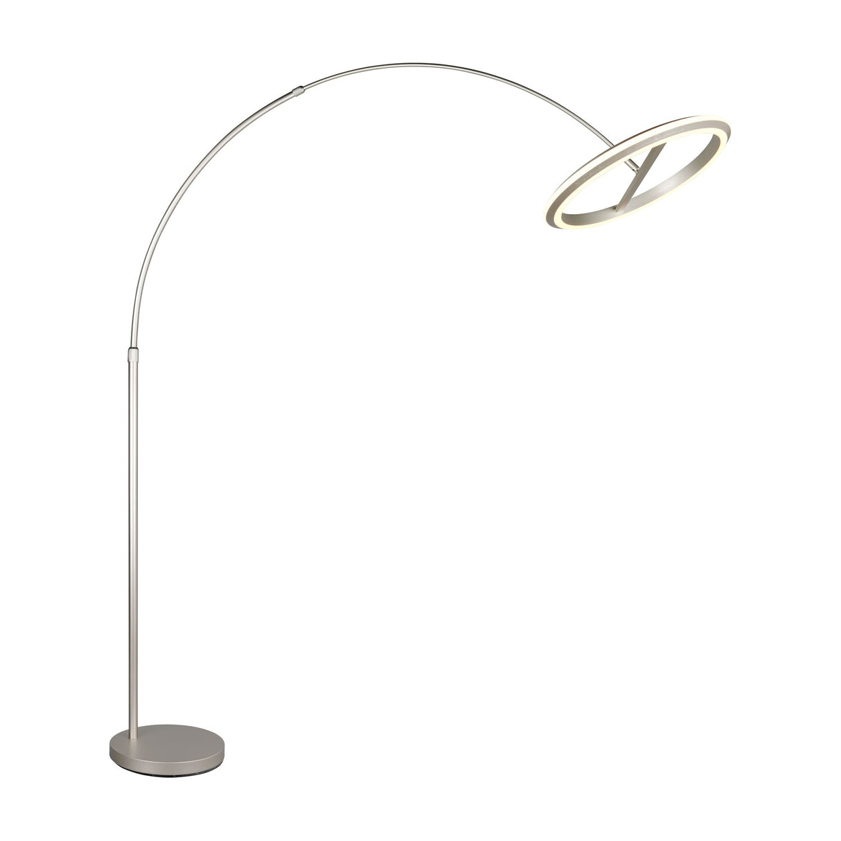 Amador LED Arched Floor Lamp – Satin Nickel