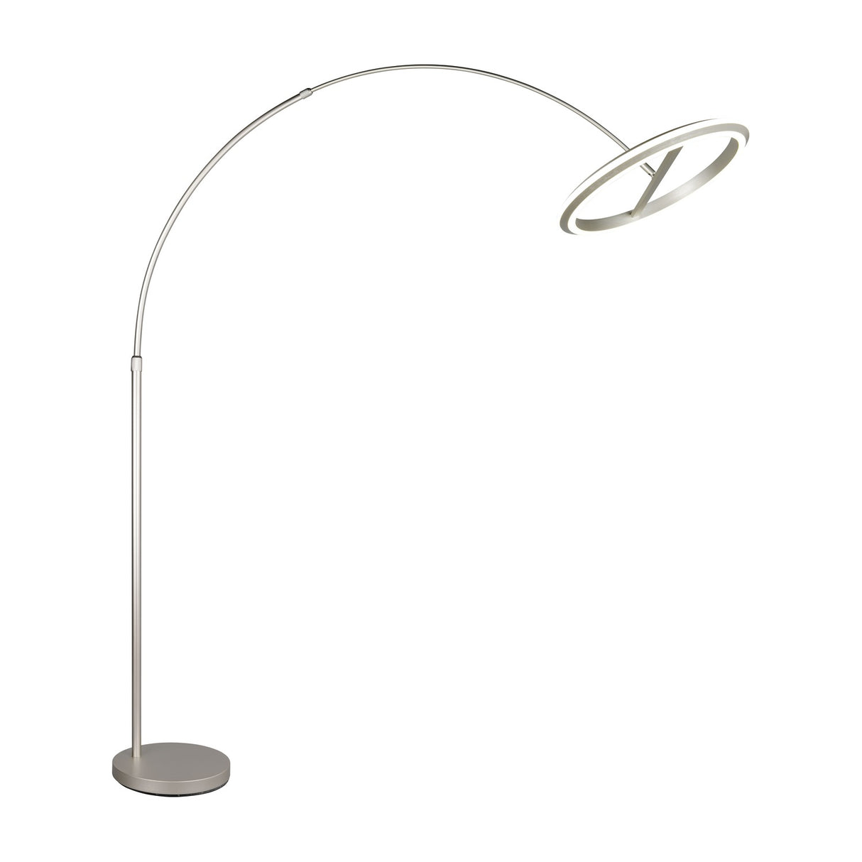 Amador LED Arched Floor Lamp – Satin Nickel