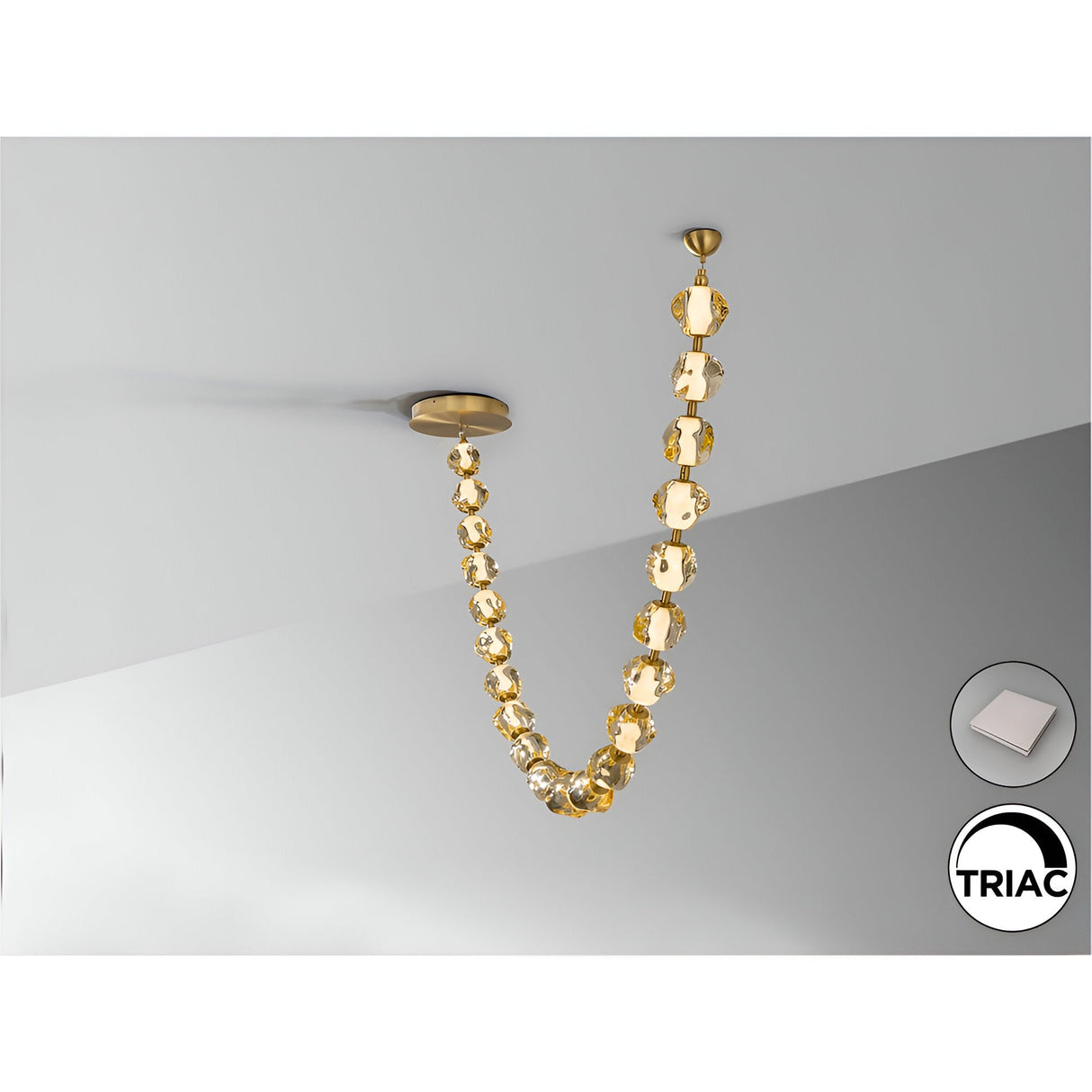 Zaria II Dimmable LED Small Suspension Light 105W 3000K - Gold