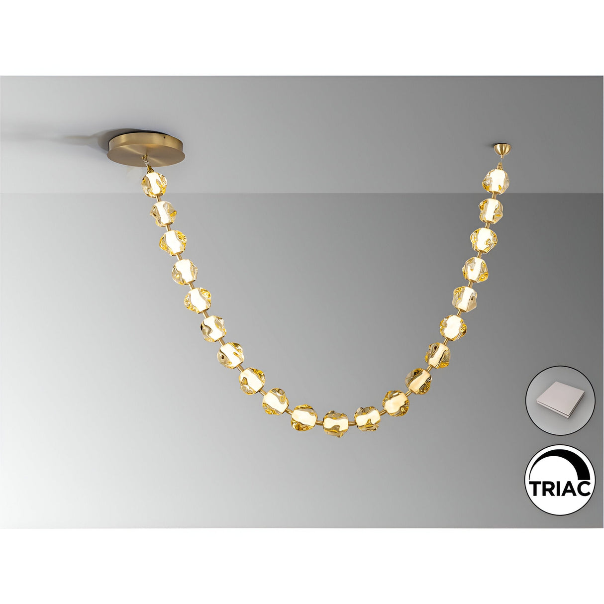 Zaria II Dimmable LED Small Suspension Light 105W 3000K - Gold