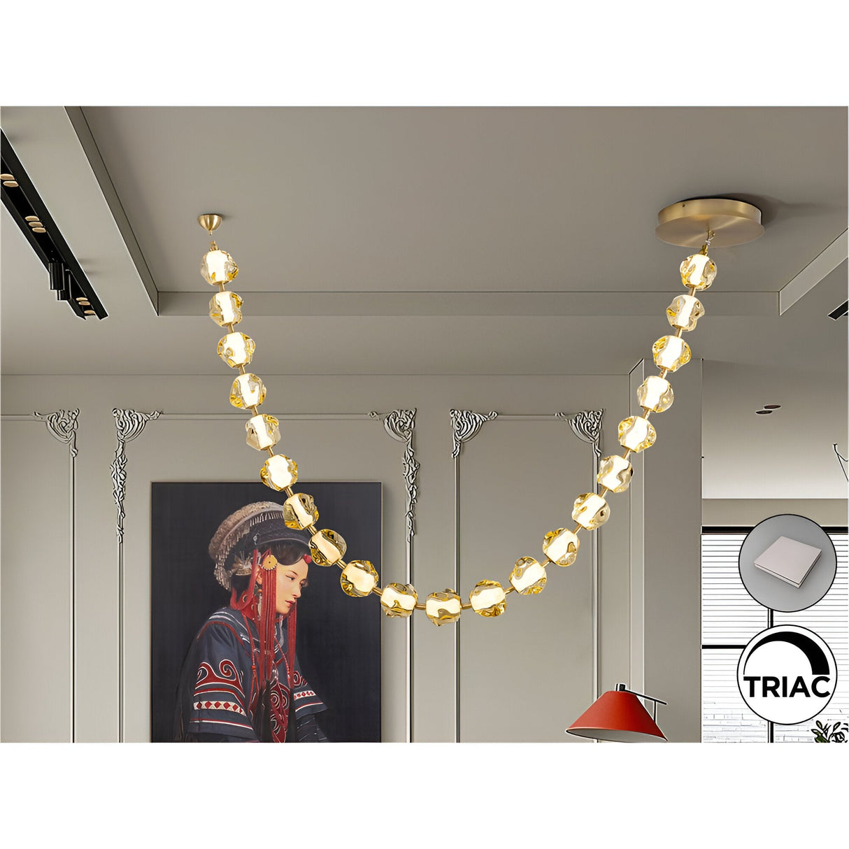 Zaria II Dimmable LED Small Suspension Light 105W 3000K - Gold