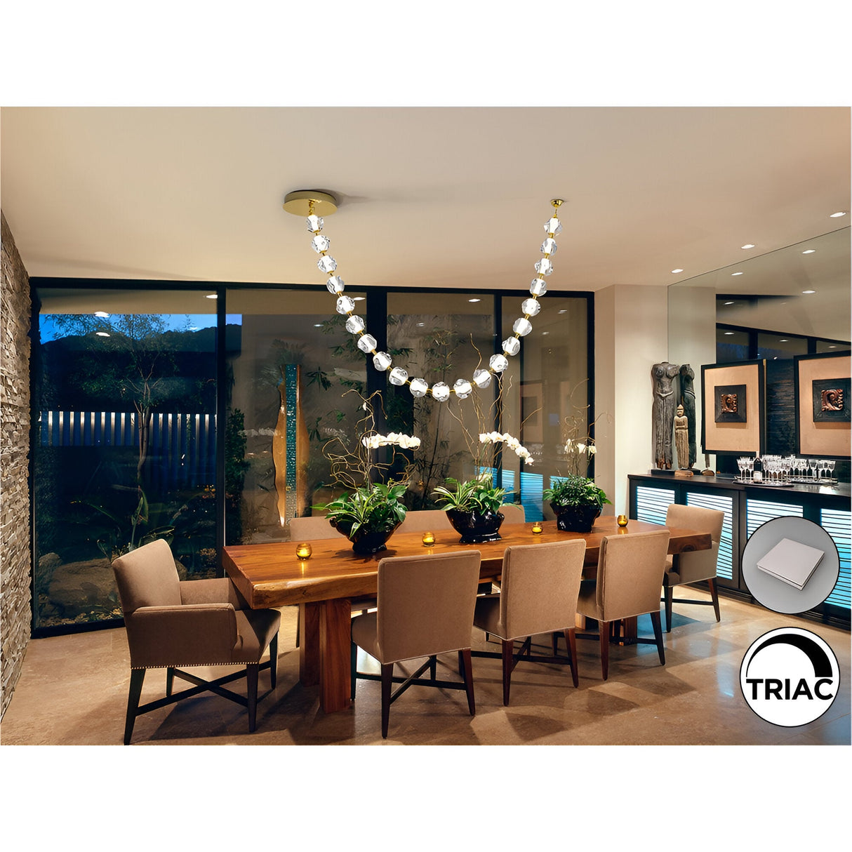 Zaria II Dimmable LED Small Suspension Light 105W 3000K - Gold/Transparent