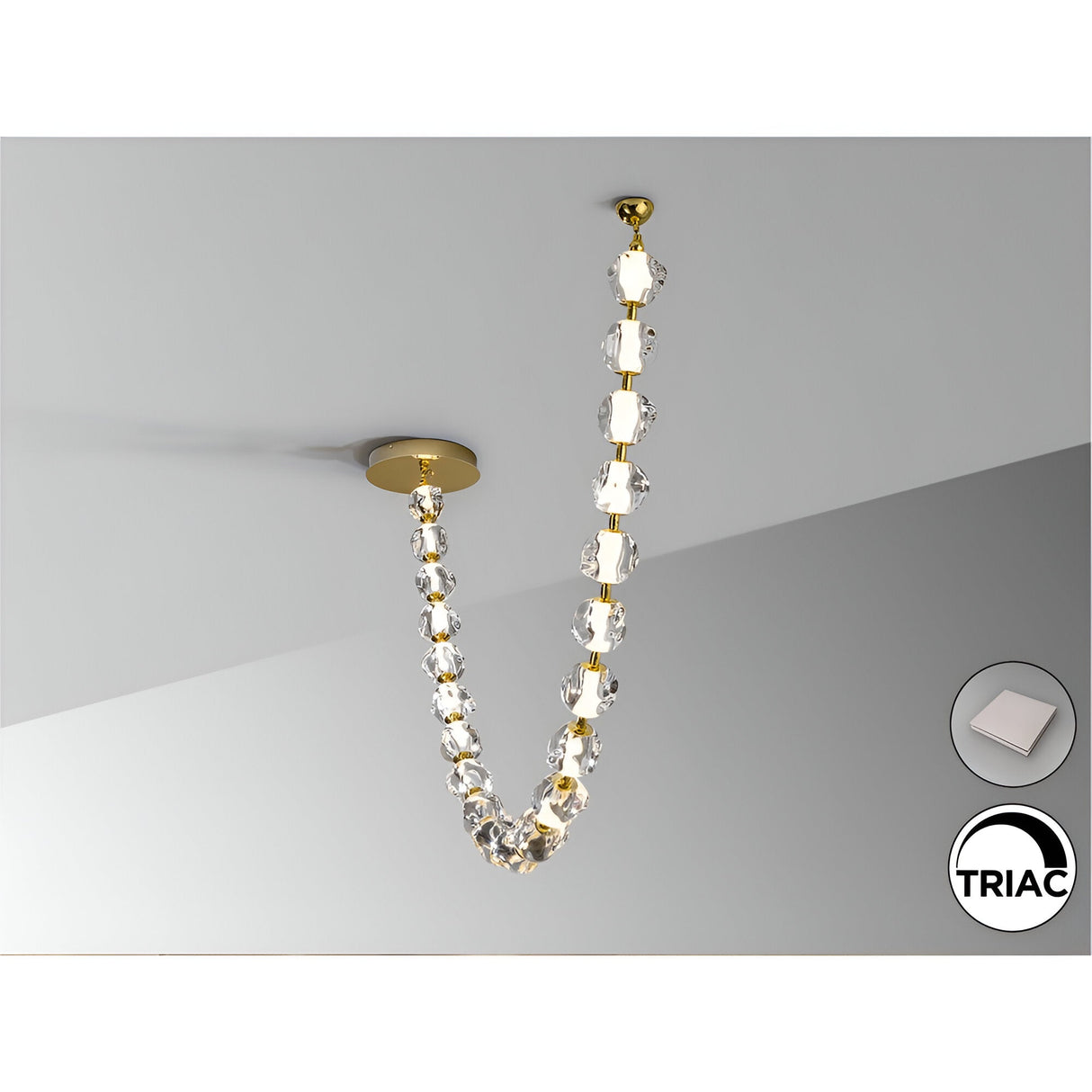 Zaria II Dimmable LED Small Suspension Light 105W 3000K - Gold/Transparent