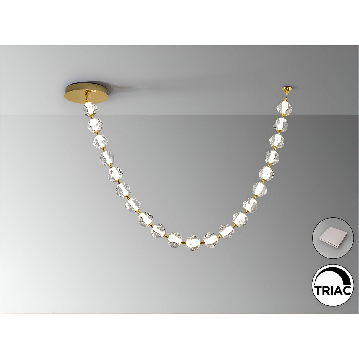 Zaria II Dimmable LED Small Suspension Light 105W 3000K - Gold/Transparent