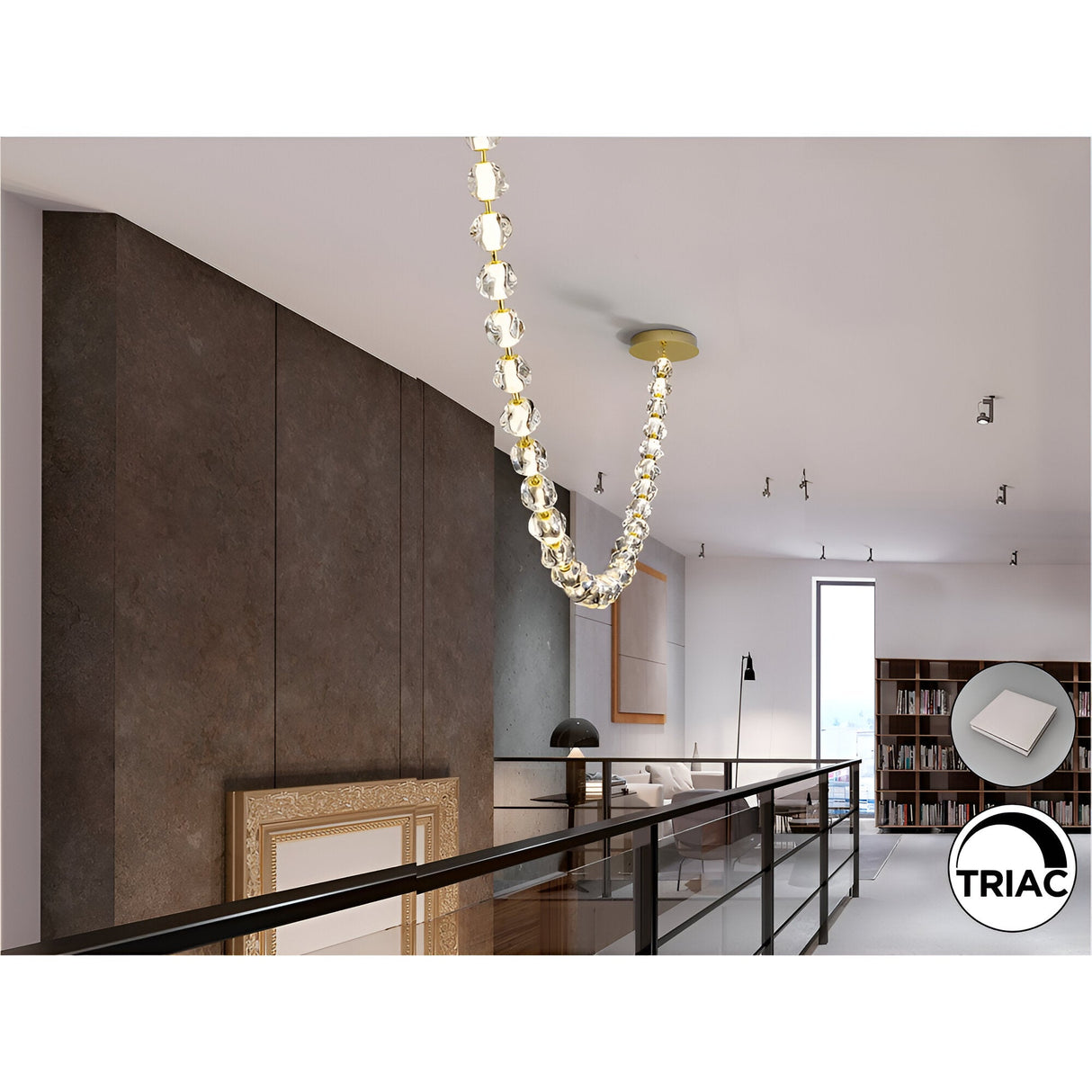 Zaria II Dimmable LED Large Suspension Light 105W 3000K - Gold/Transparent