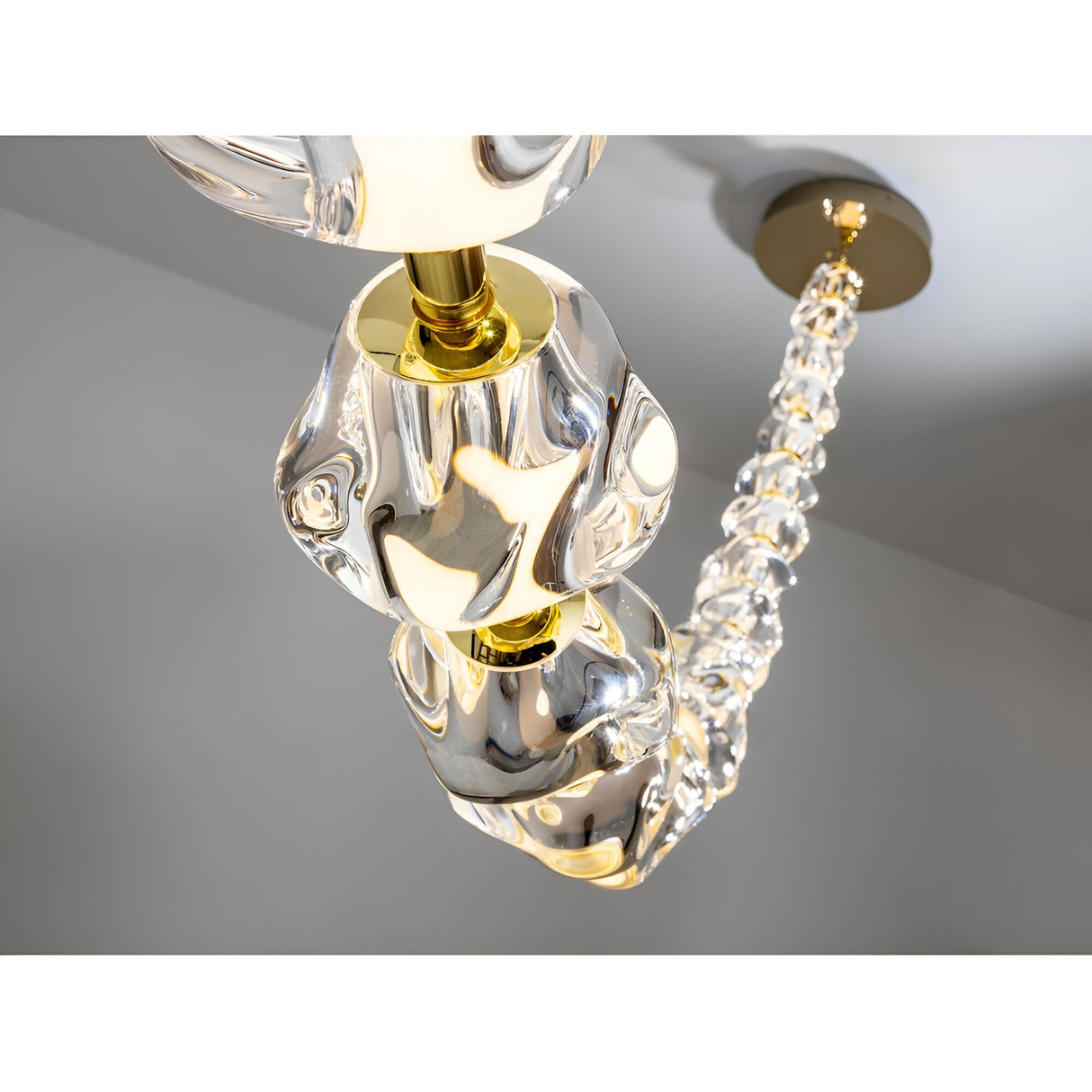 Zaria II Dimmable LED Large Suspension Light 105W 3000K - Gold/Transparent