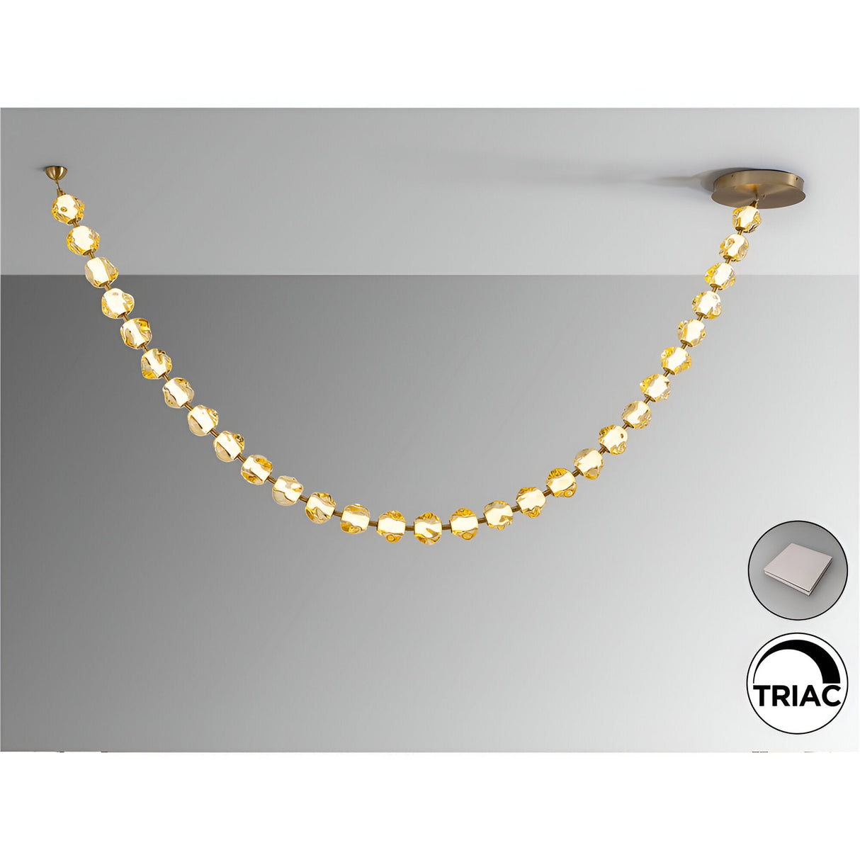 Zaria II Dimmable LED Large Suspension Light 105W 3000K - Gold