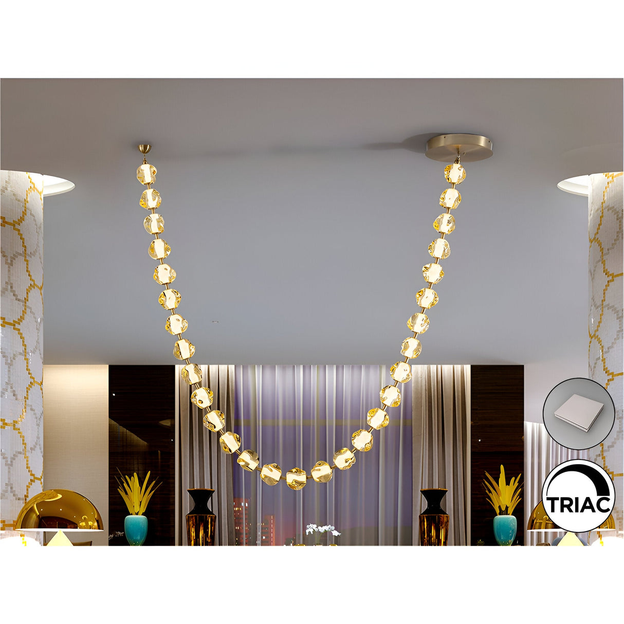 Zaria II Dimmable LED Large Suspension Light 105W 3000K - Gold