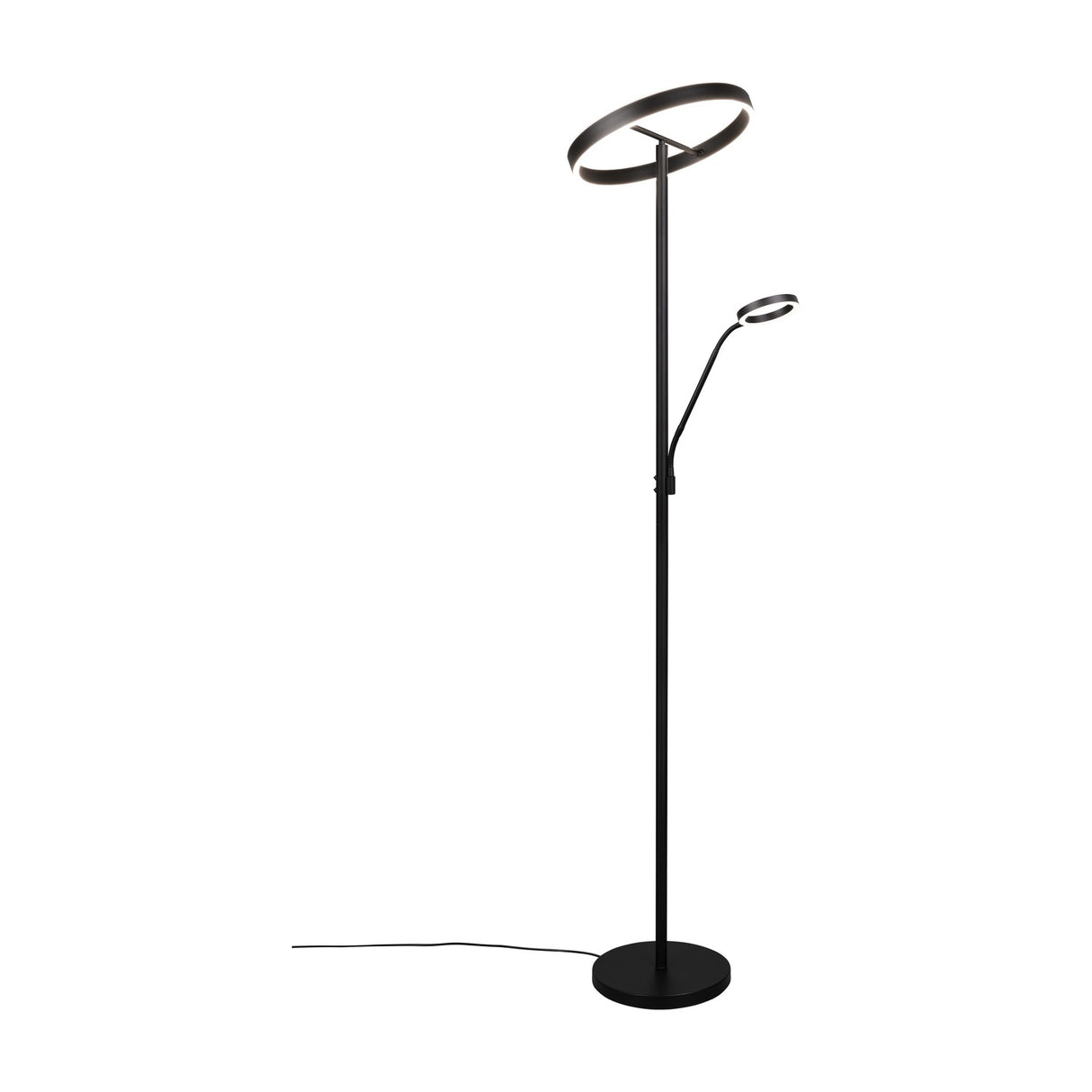 Willis 2 Light LED Floor Lamp – Matt Black