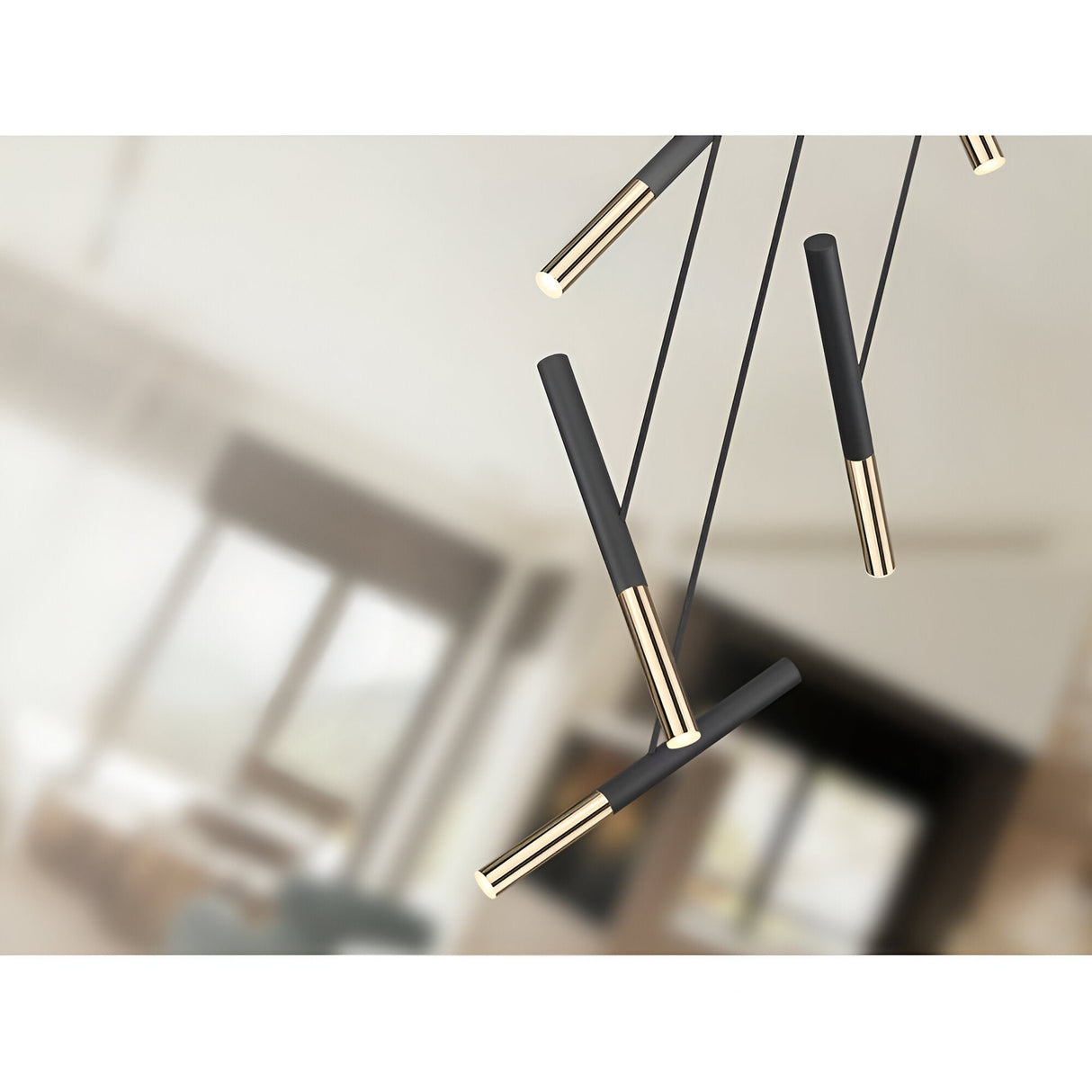 Edna 5 Light Dimmable LED Small Cluster Pendant Light 25W 3000K - Black/ Gold