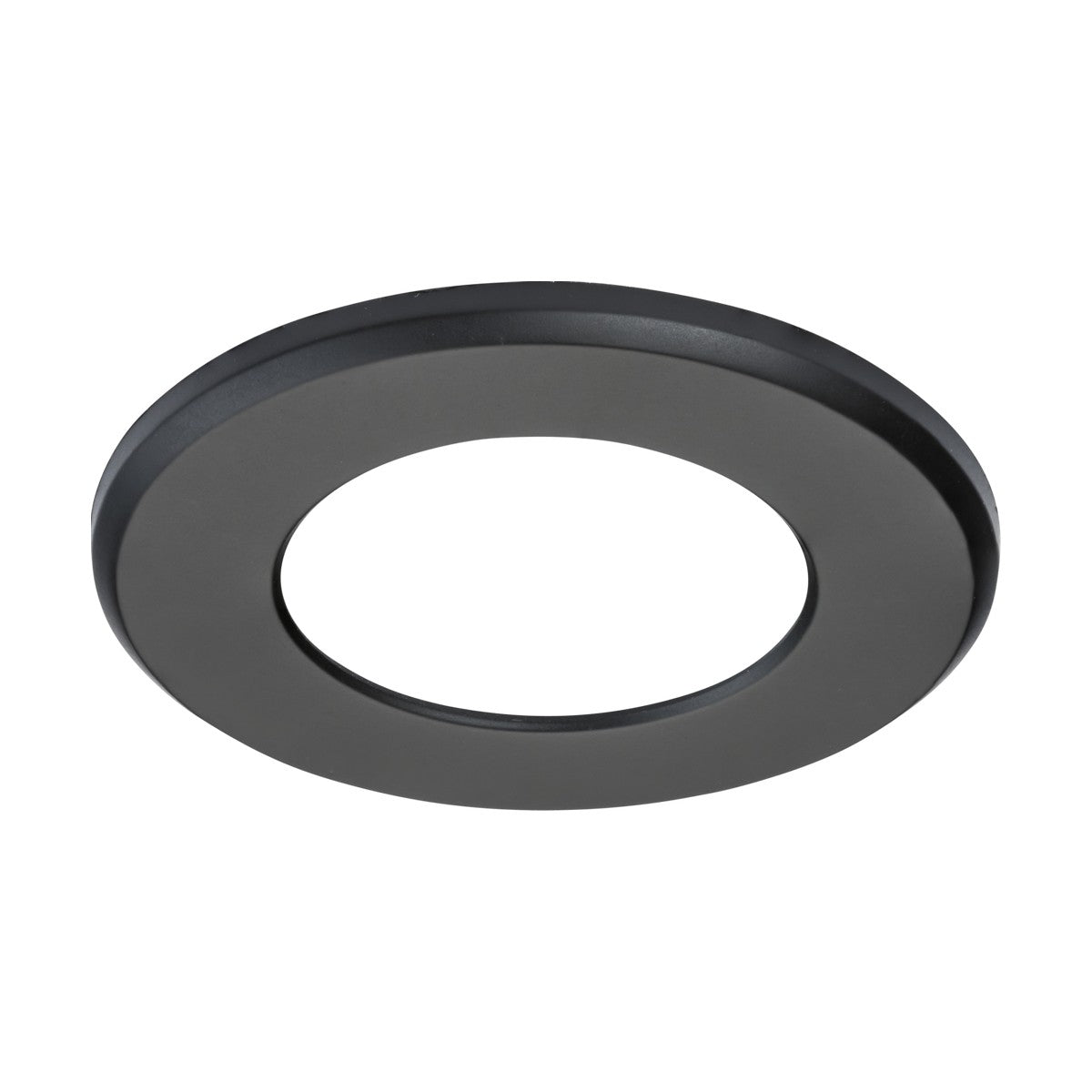 A sleek, modern ceiling light with an open center and a thin profile, the Bezel For CFR Downlight in matt black offers a sophisticated design with its smooth surface.