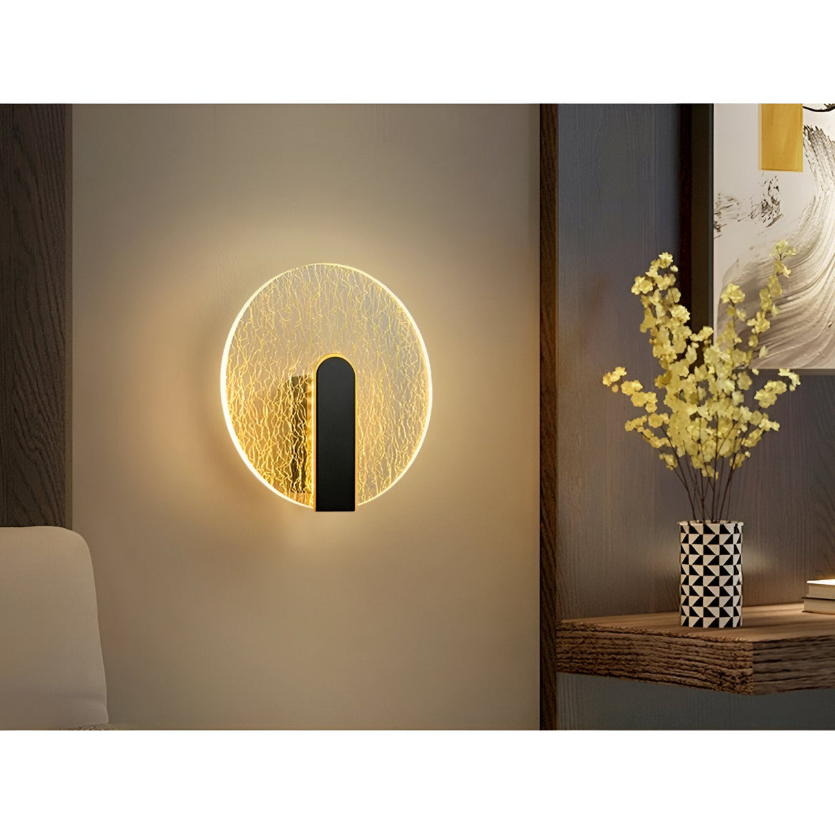 Auris Round LED Wall Light 5.5W 3000K - Matte Black/Transparent