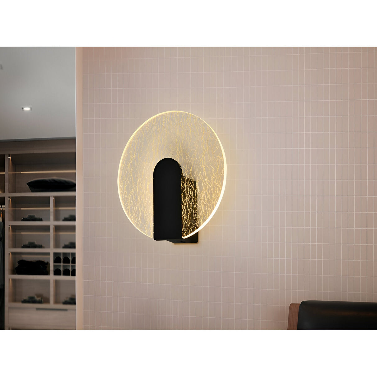 Auris Round LED Wall Light 5.5W 3000K - Matte Black/Transparent