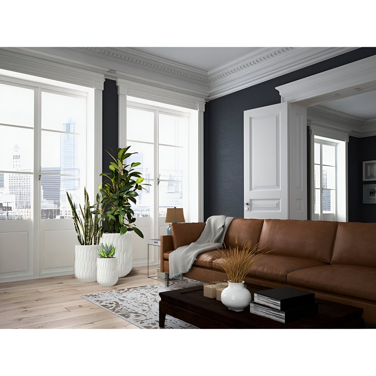 Jazmin Set 3 Fiberclay Planters - White