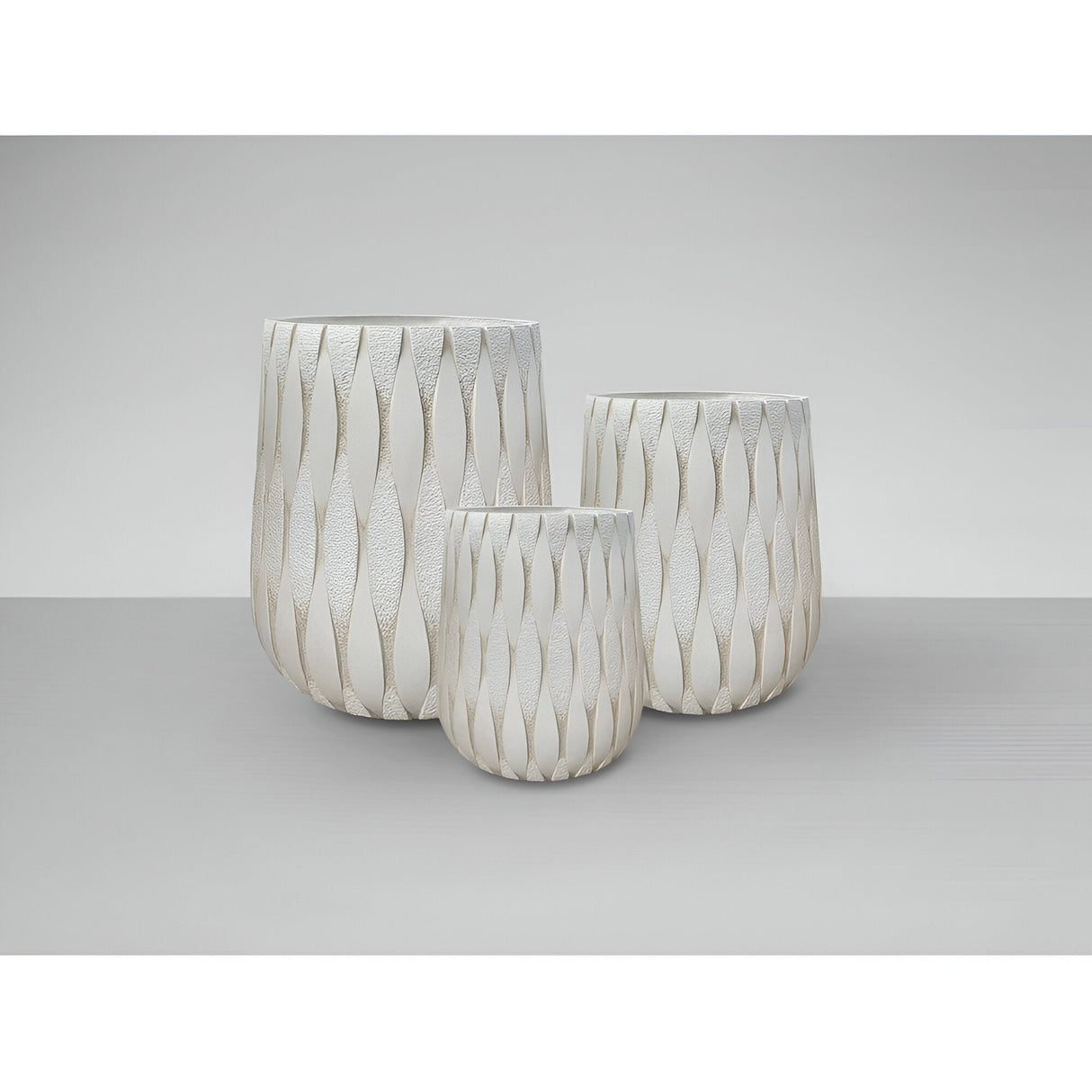 Jazmin Set 3 Fiberclay Planters - Beige