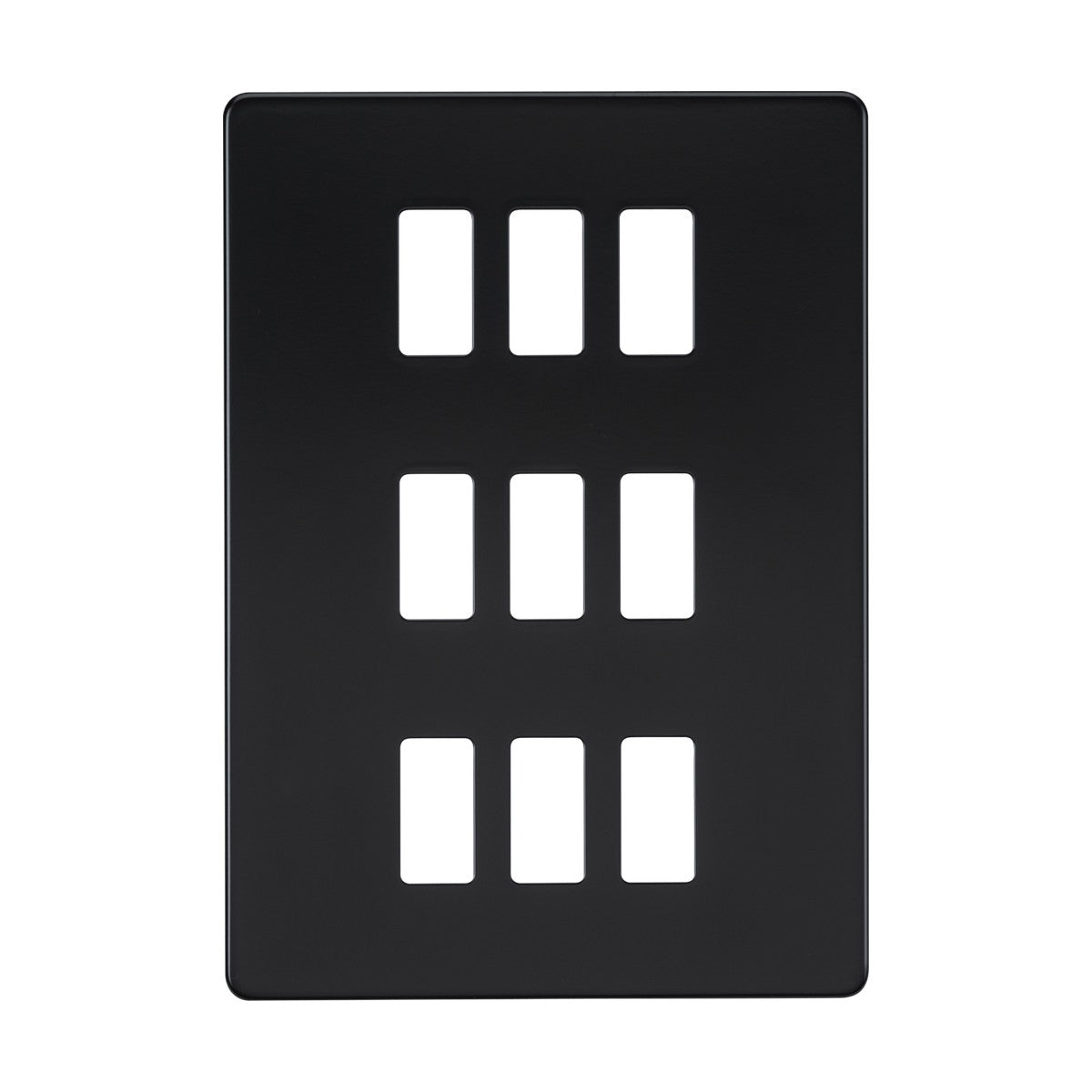 Screwless 9G grid faceplate - matt black