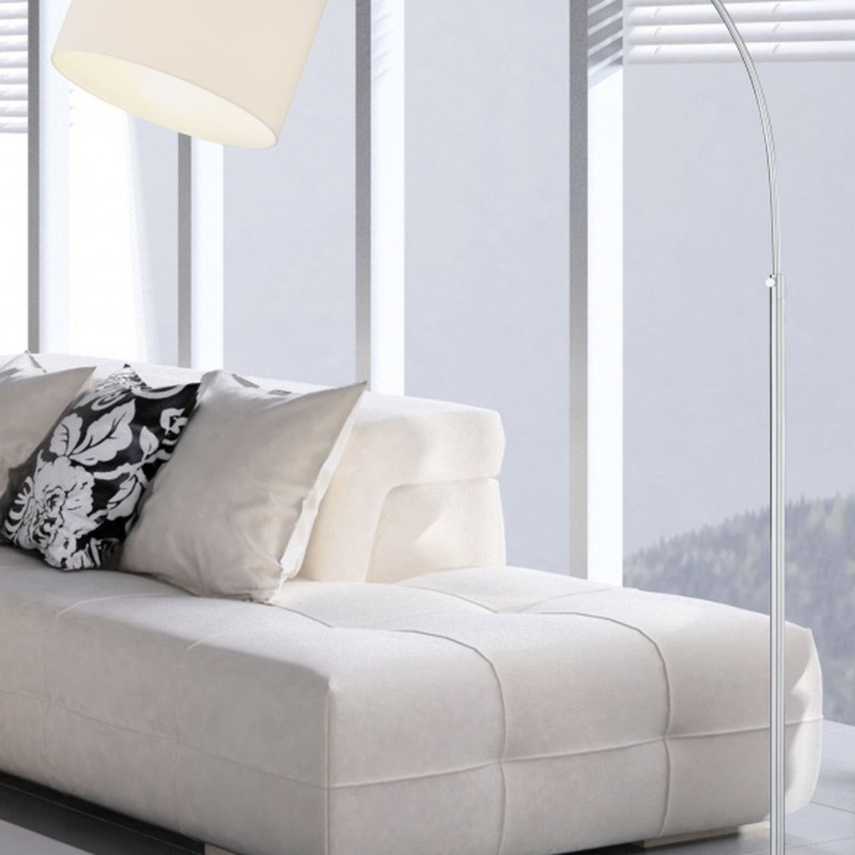 Hotel Arched Floor Lamp – Satin Nickel