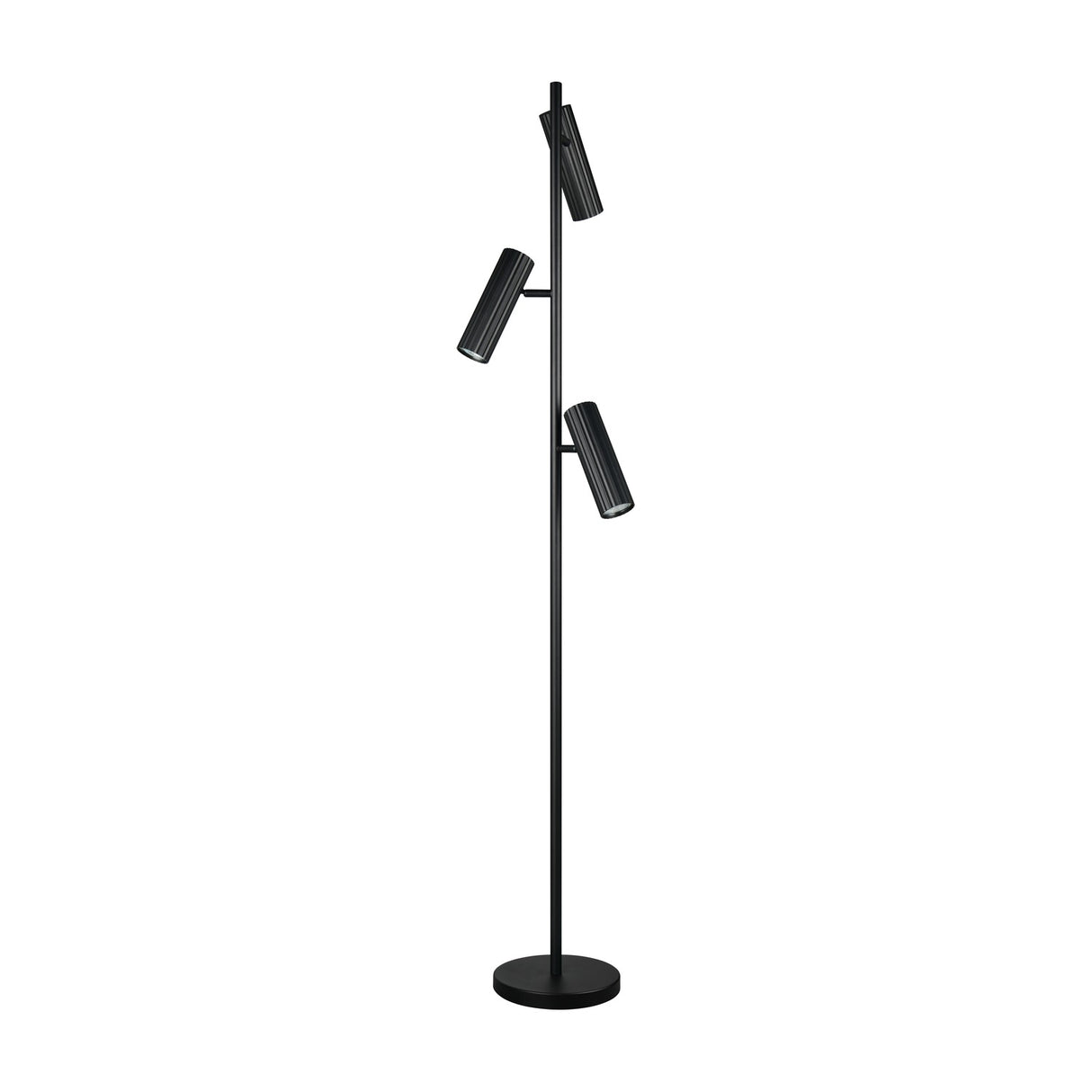 Soka 3 Light Tube Floor Lamp – Matt Black