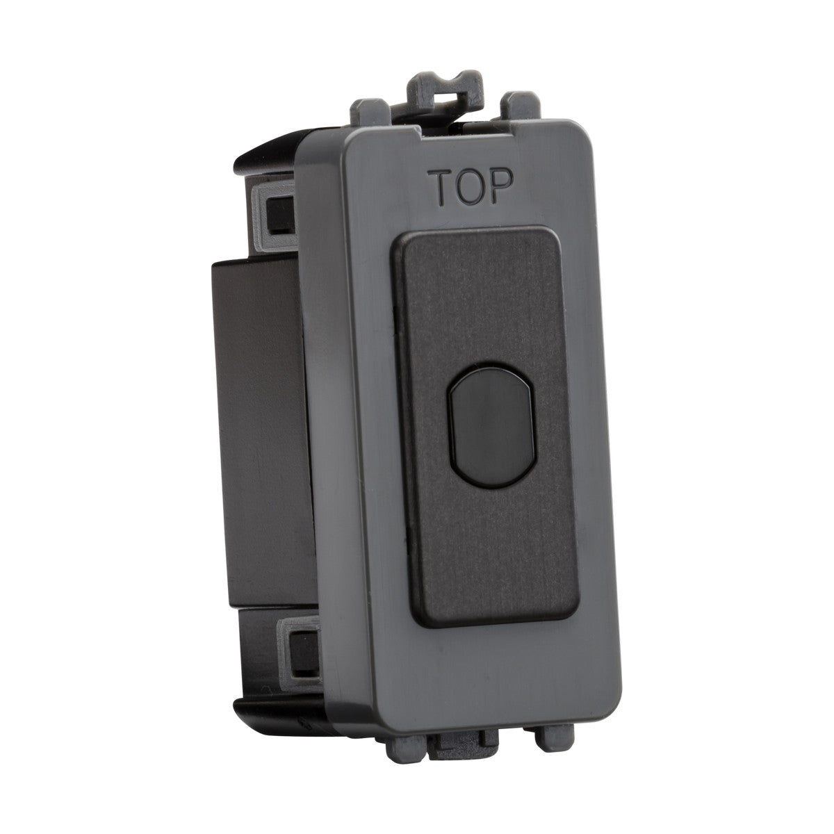 1G 1-way 10-200W (10-100W LED) trailing edge dimmer (Press Type) - smoked bronze