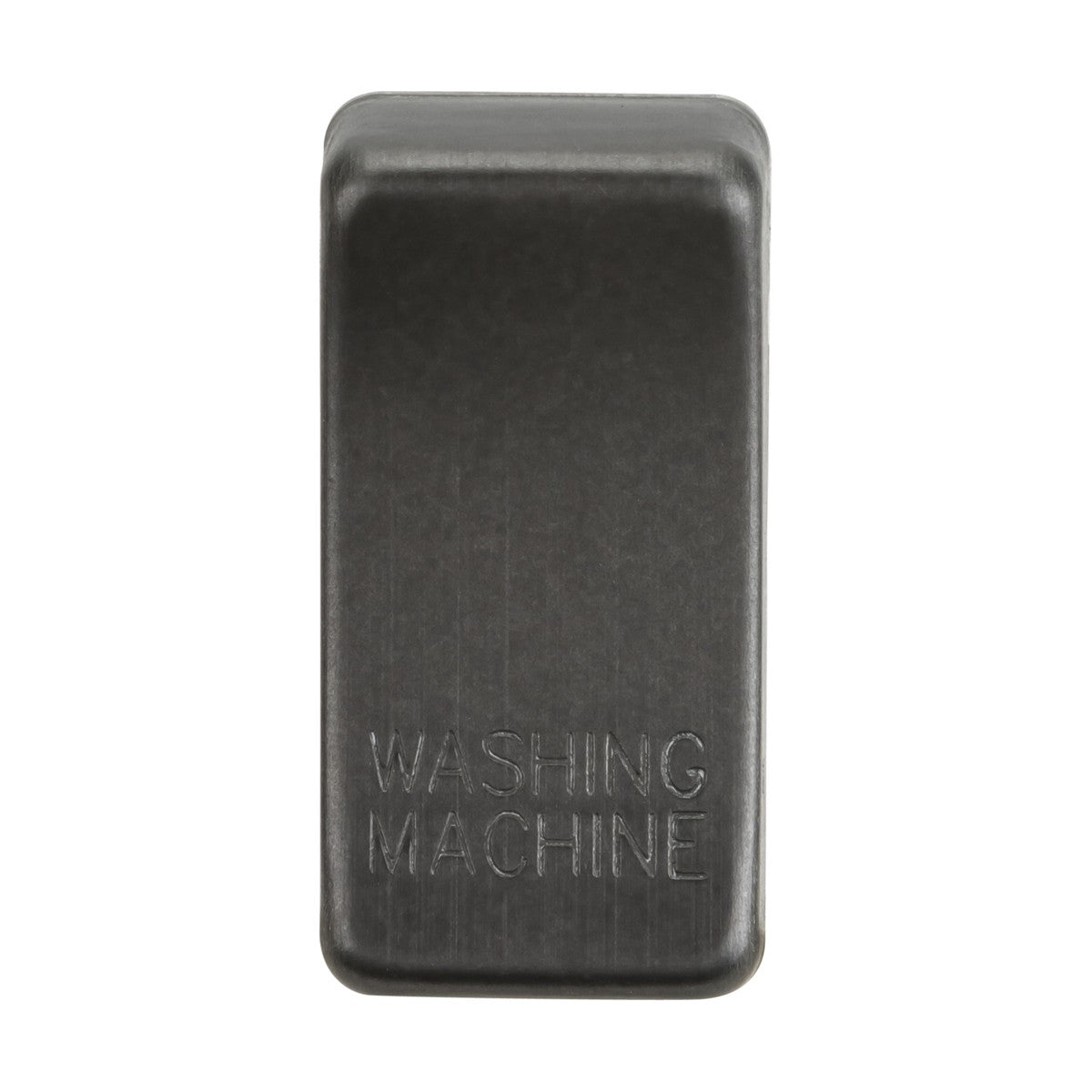 A smoked bronze rectangular button labeled as a "Switch Cover 'Marked WASHING MACHINE'.