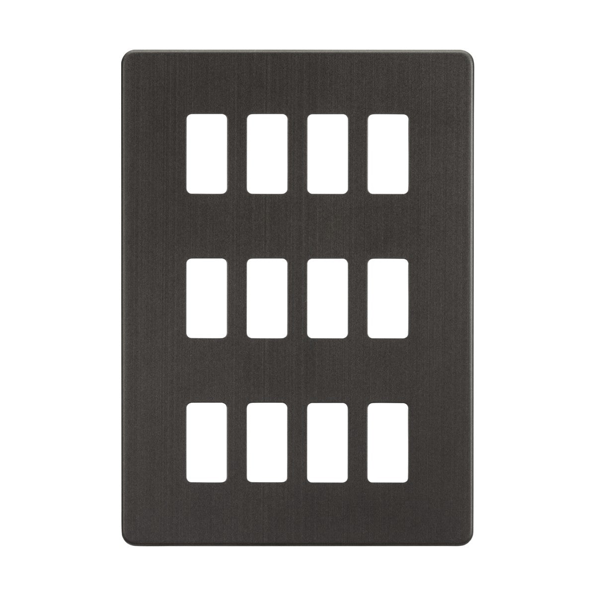 Screwless 12G grid faceplate - smoked bronze