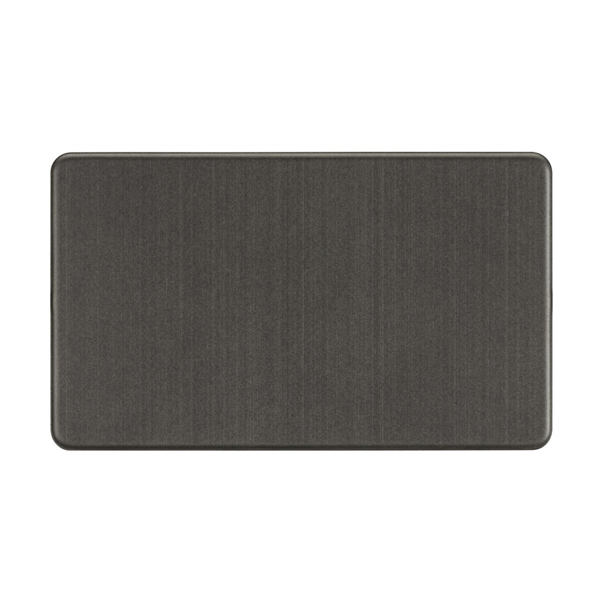 A 2 Gang Blanking Plate - Smoked Bronze (Screwless) with a textured rectangular design and rounded corners, displayed on a plain white background.