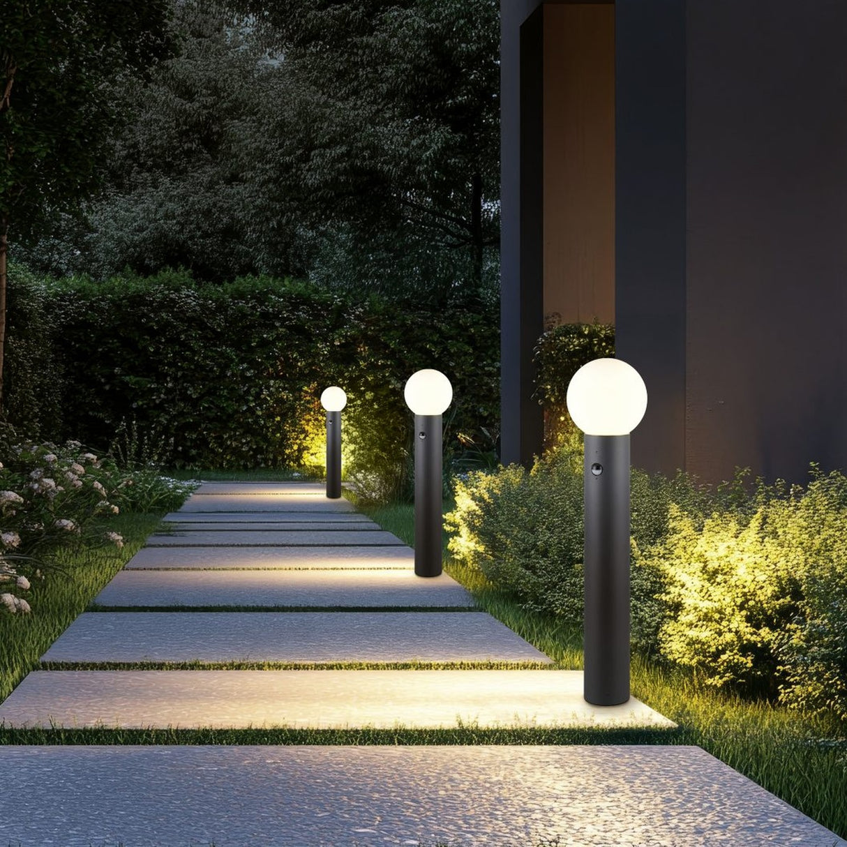 Mures 80cm PIR Outdoor Lamp Post – Anthracite