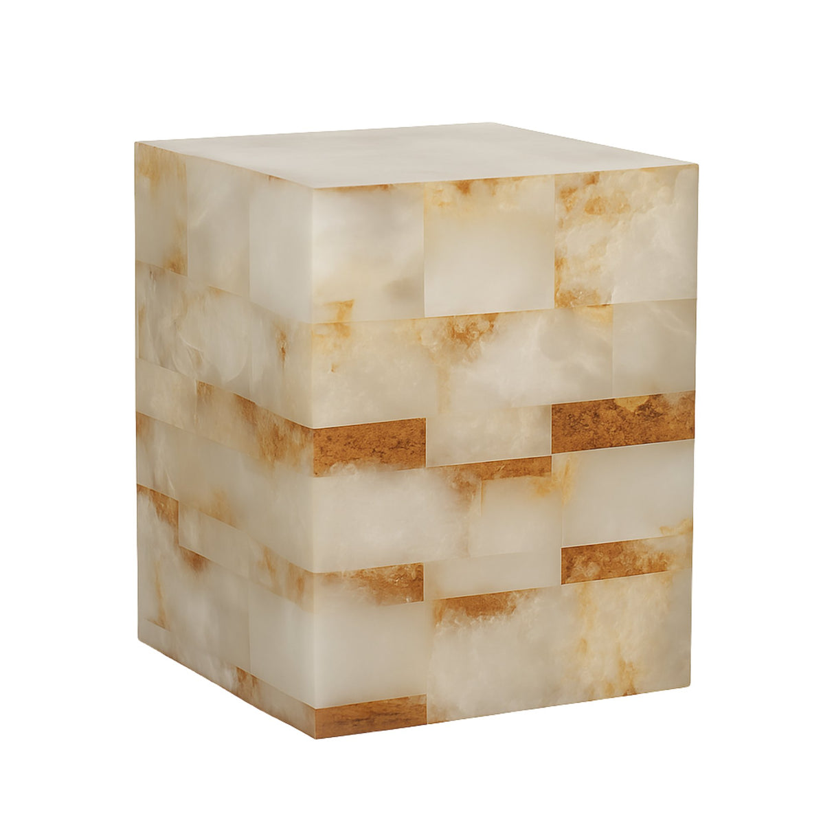 Stratare 1 Light Small Stratified Alabaster Floor Lamp – Soft White