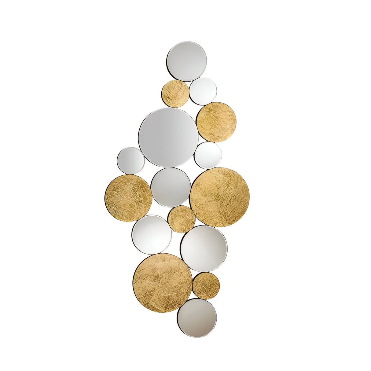 Cirze Circle Rectangle Cluster Wall Mirror Gold - 120x59cm