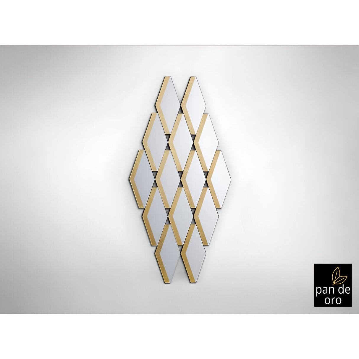 Romulo Rhombus Cluster Wall Mirror Gold - 120x60cm