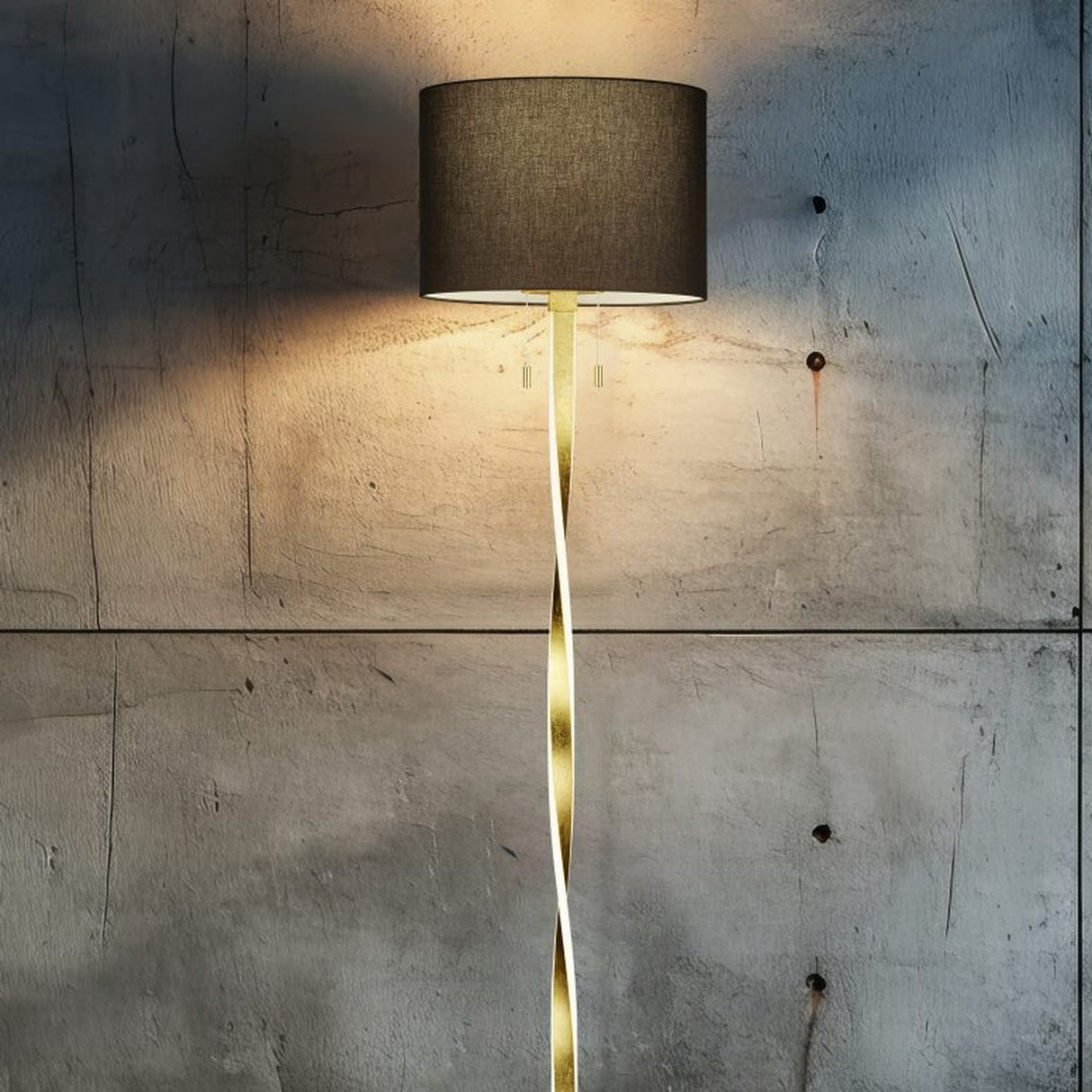 Nandor LED Fabric Floor Lamp – Gold