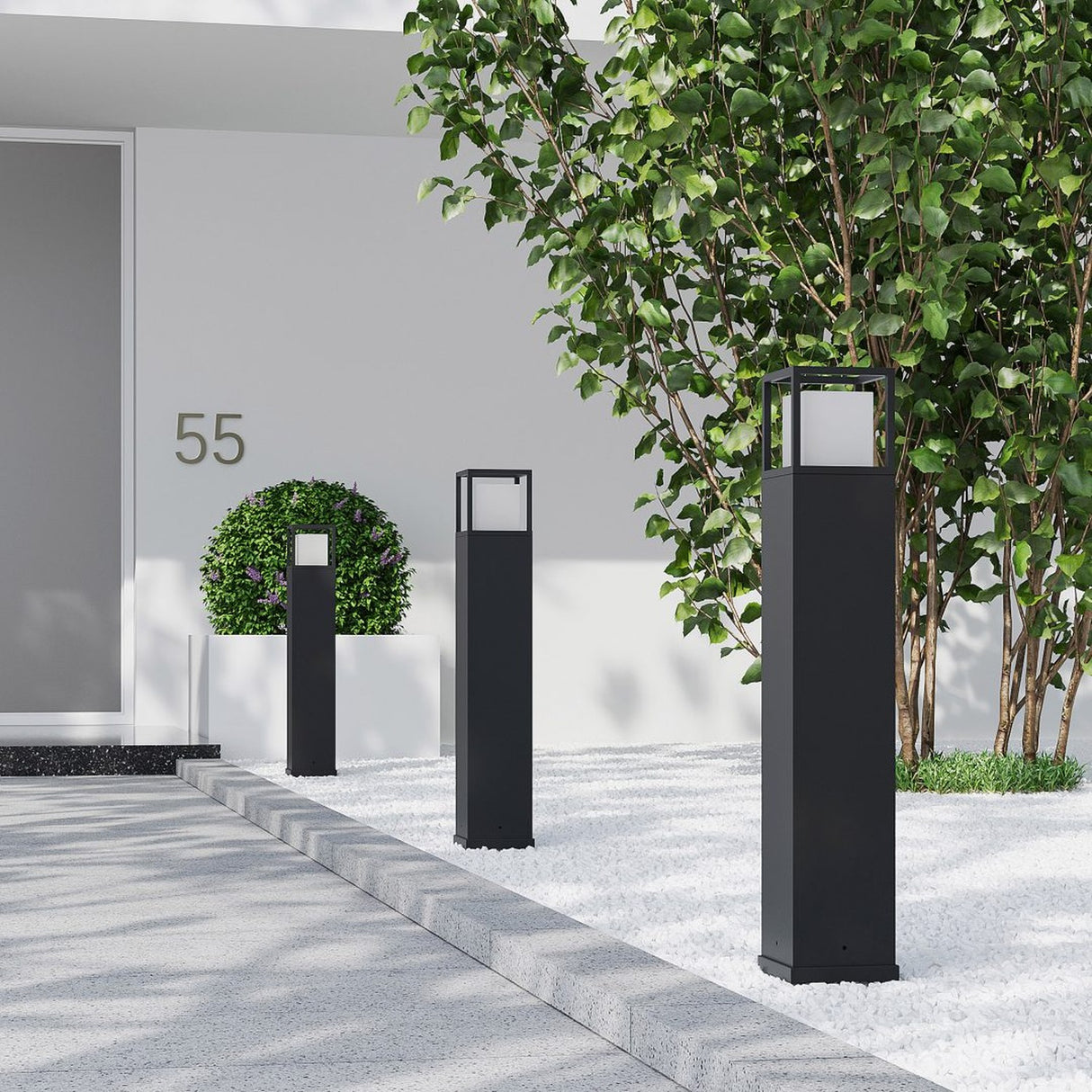 Witham LED Lantern 80cm Outdoor Lamp Post – Anthracite