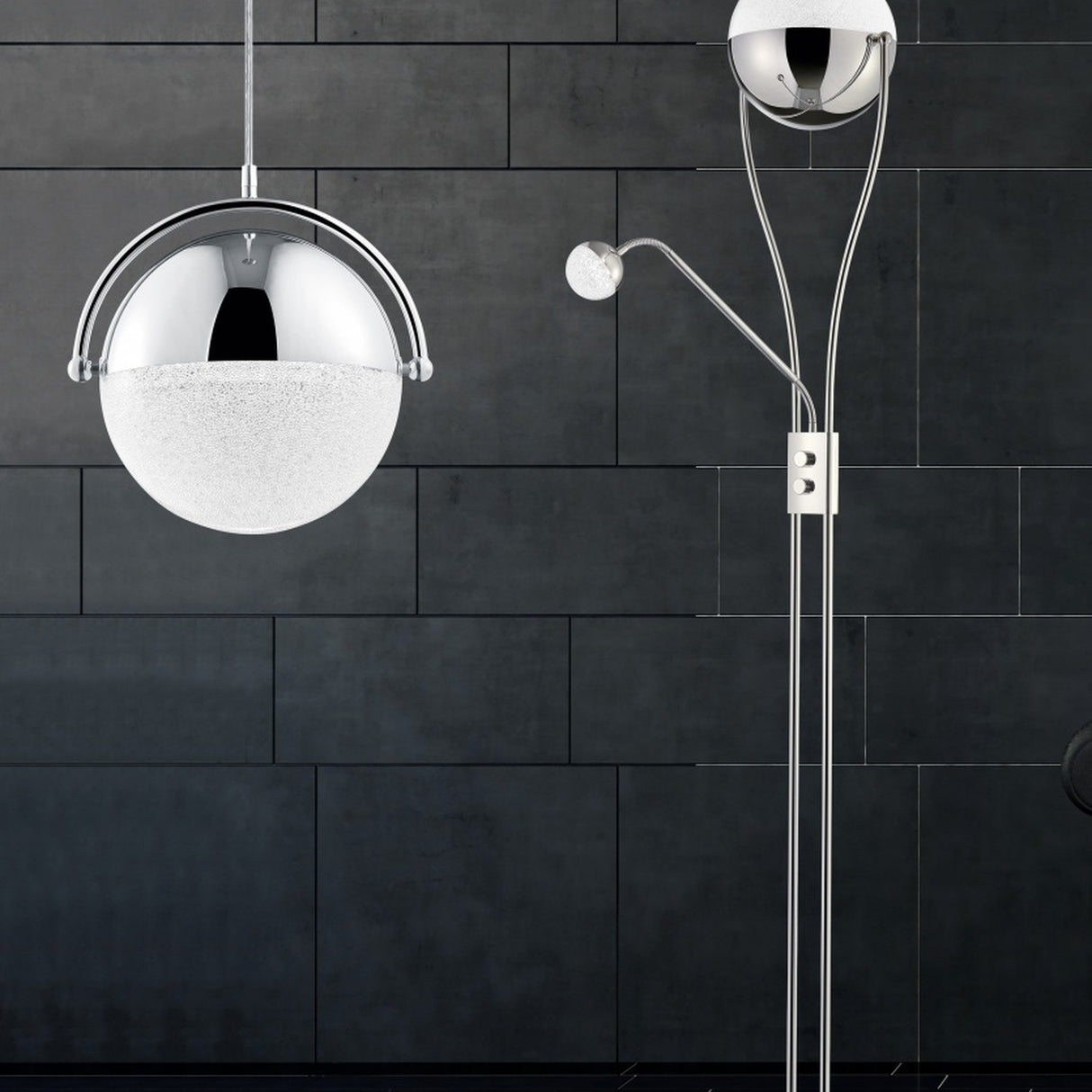 Chris 2 Light LED Glass Floor Lamp – Chrome
