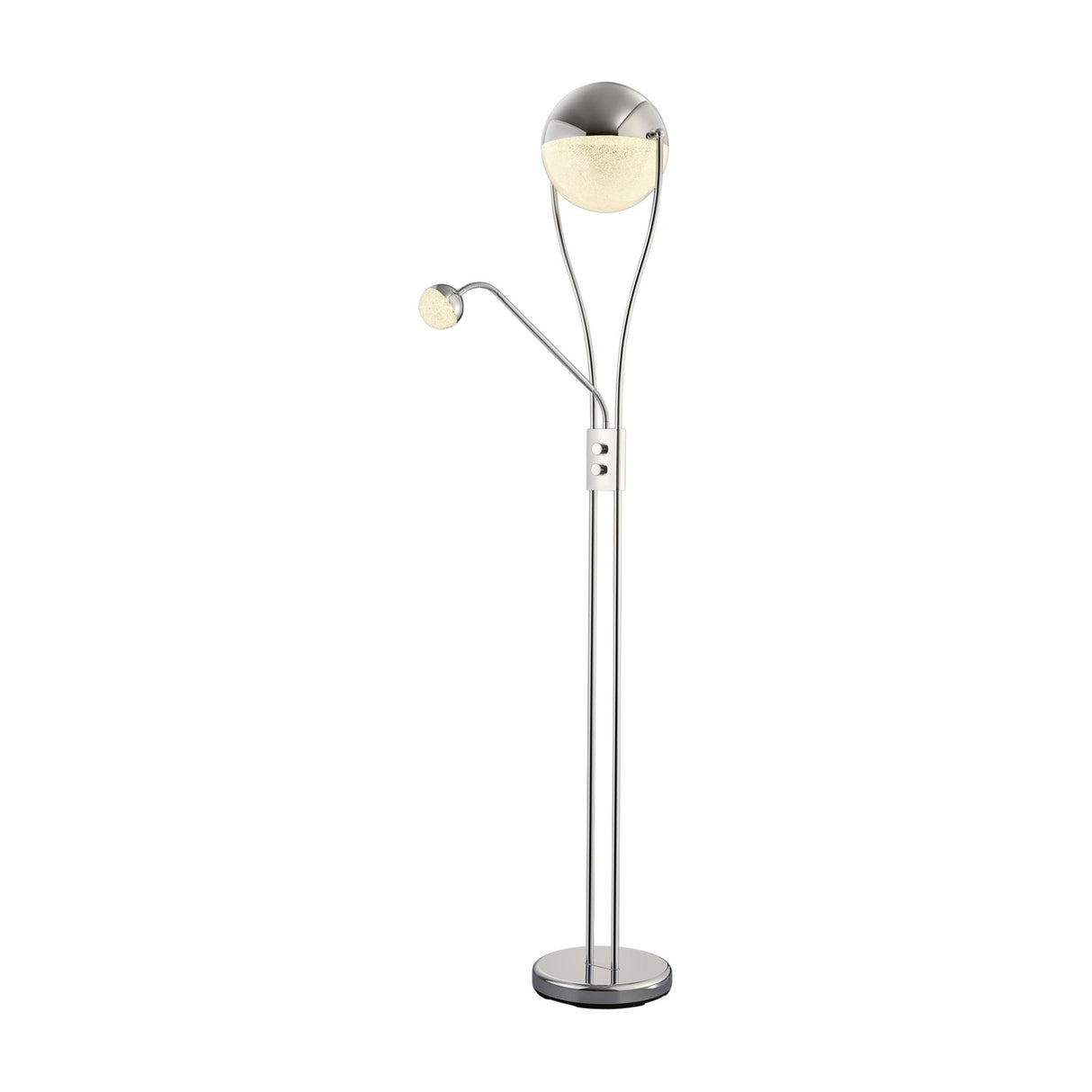 Chris 2 Light LED Glass Floor Lamp – Chrome