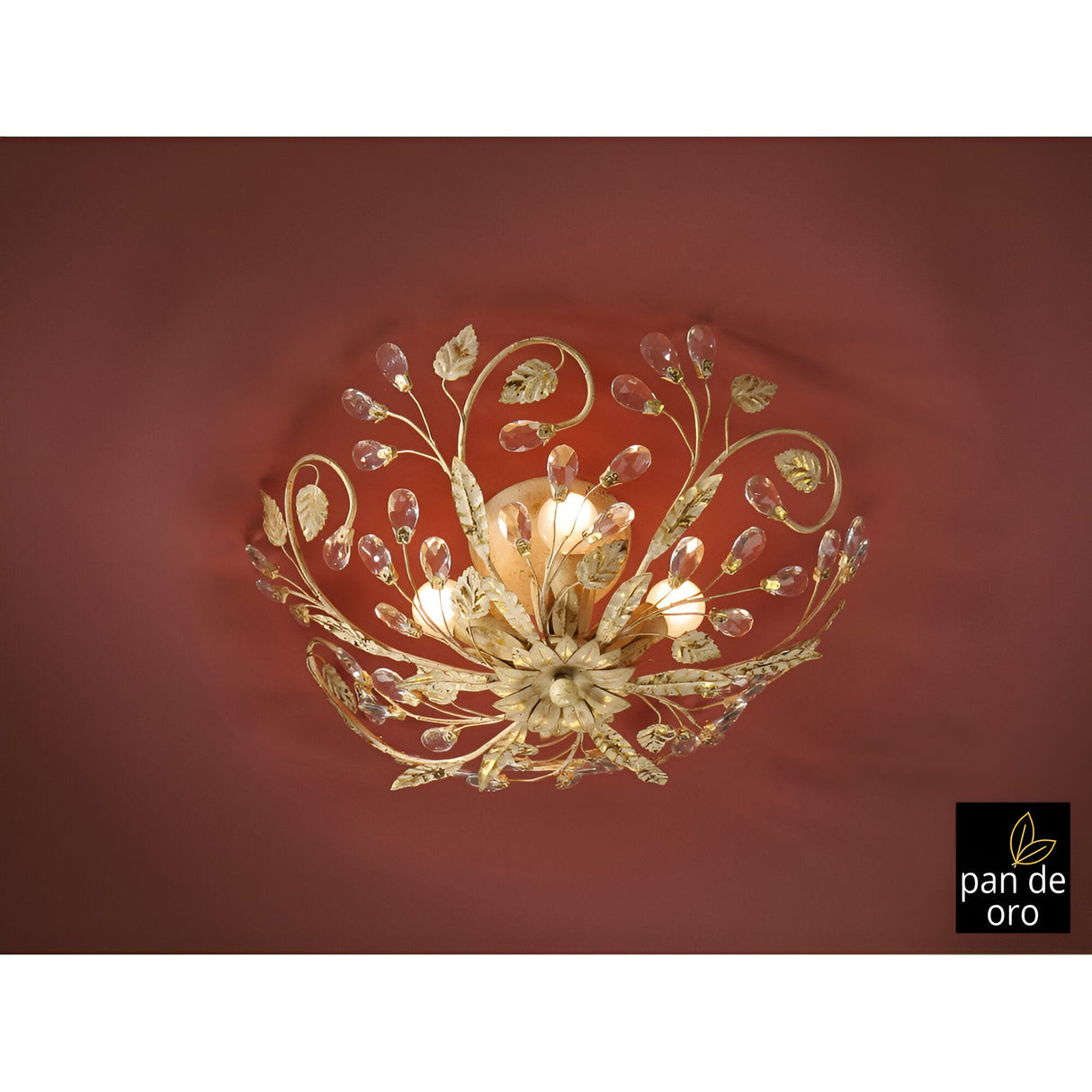 Verdi 3 Light Flush - Ivory/Gold