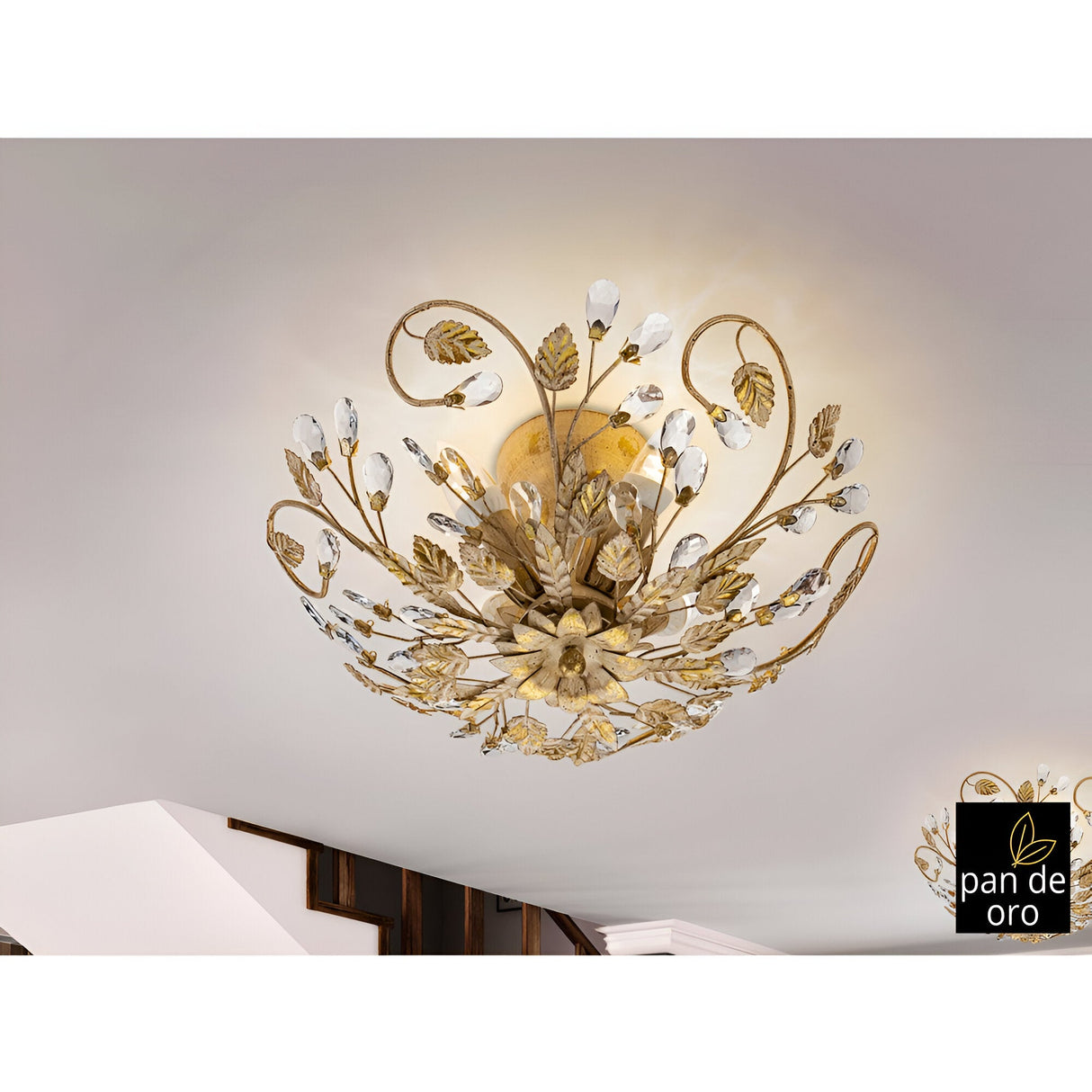 Verdi 3 Light Flush - Ivory/Gold
