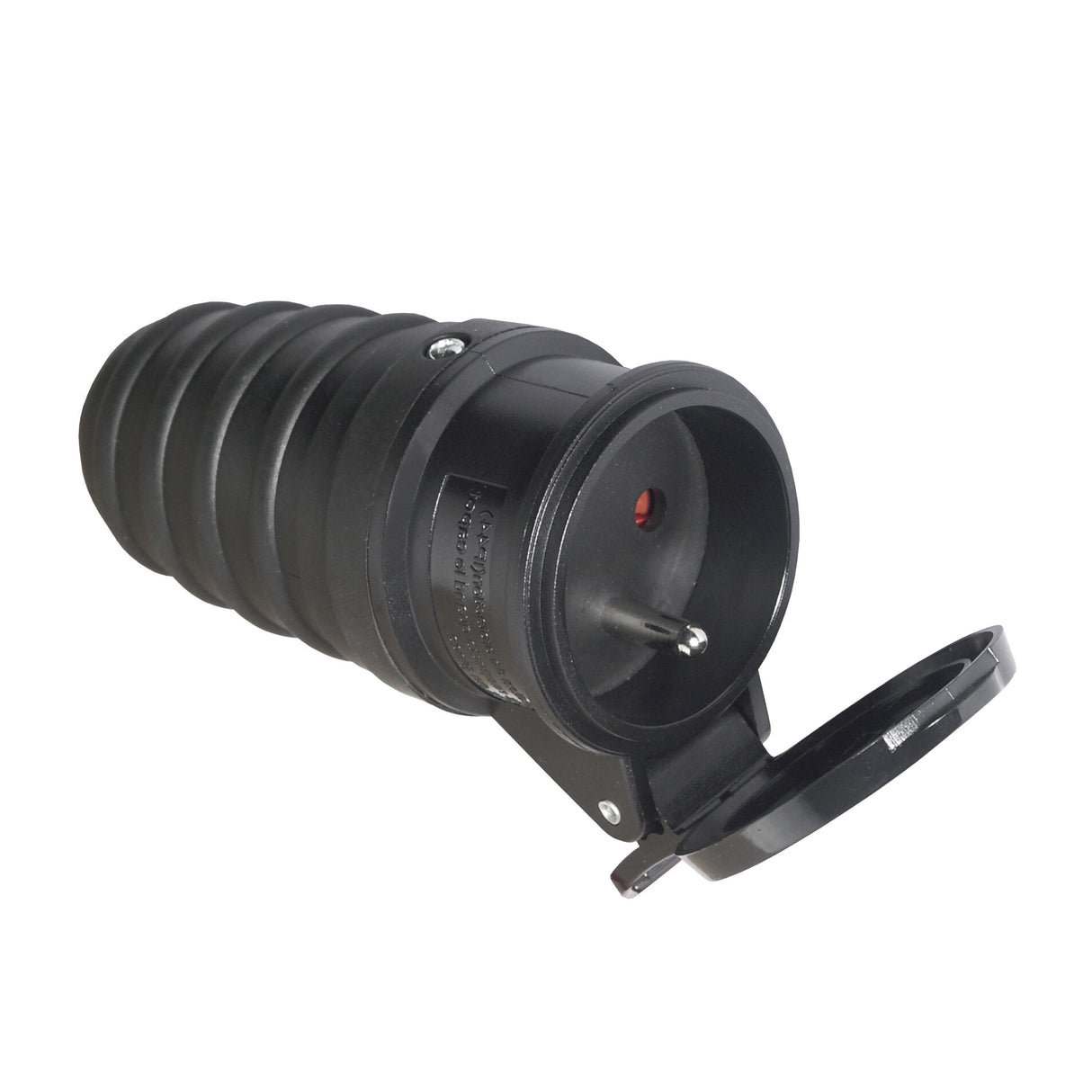 IP44 Mains Adaptor 250V 16A Type E - Black Stan