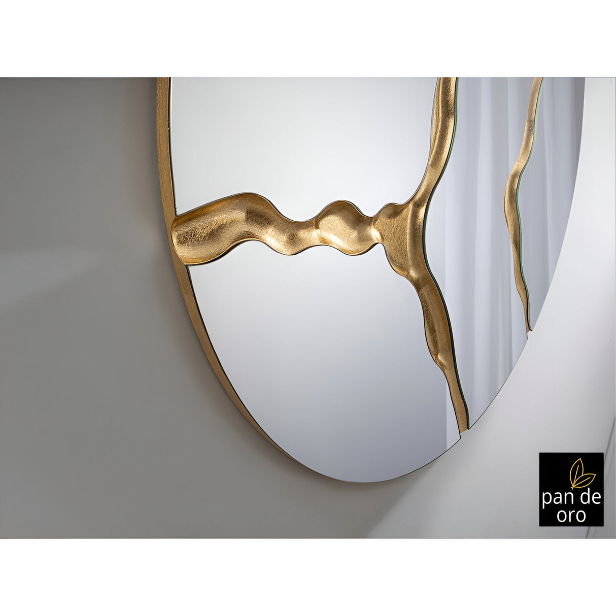 Surcos Circle Wall Mirror Gold - 100cm