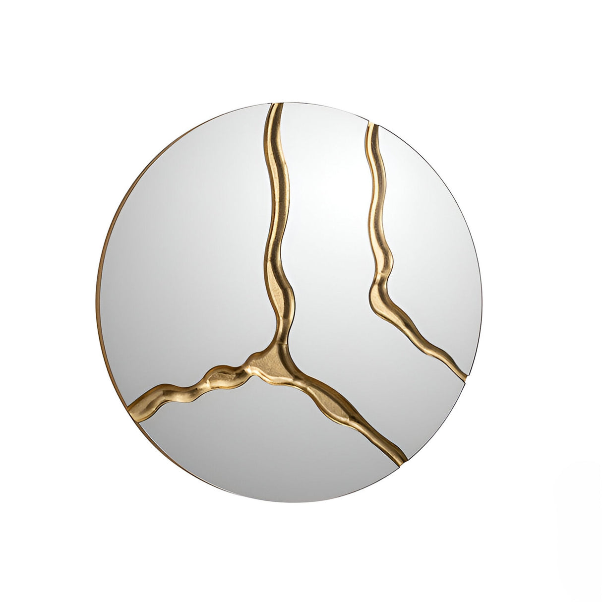 Surcos Circle Wall Mirror Gold - 100cm