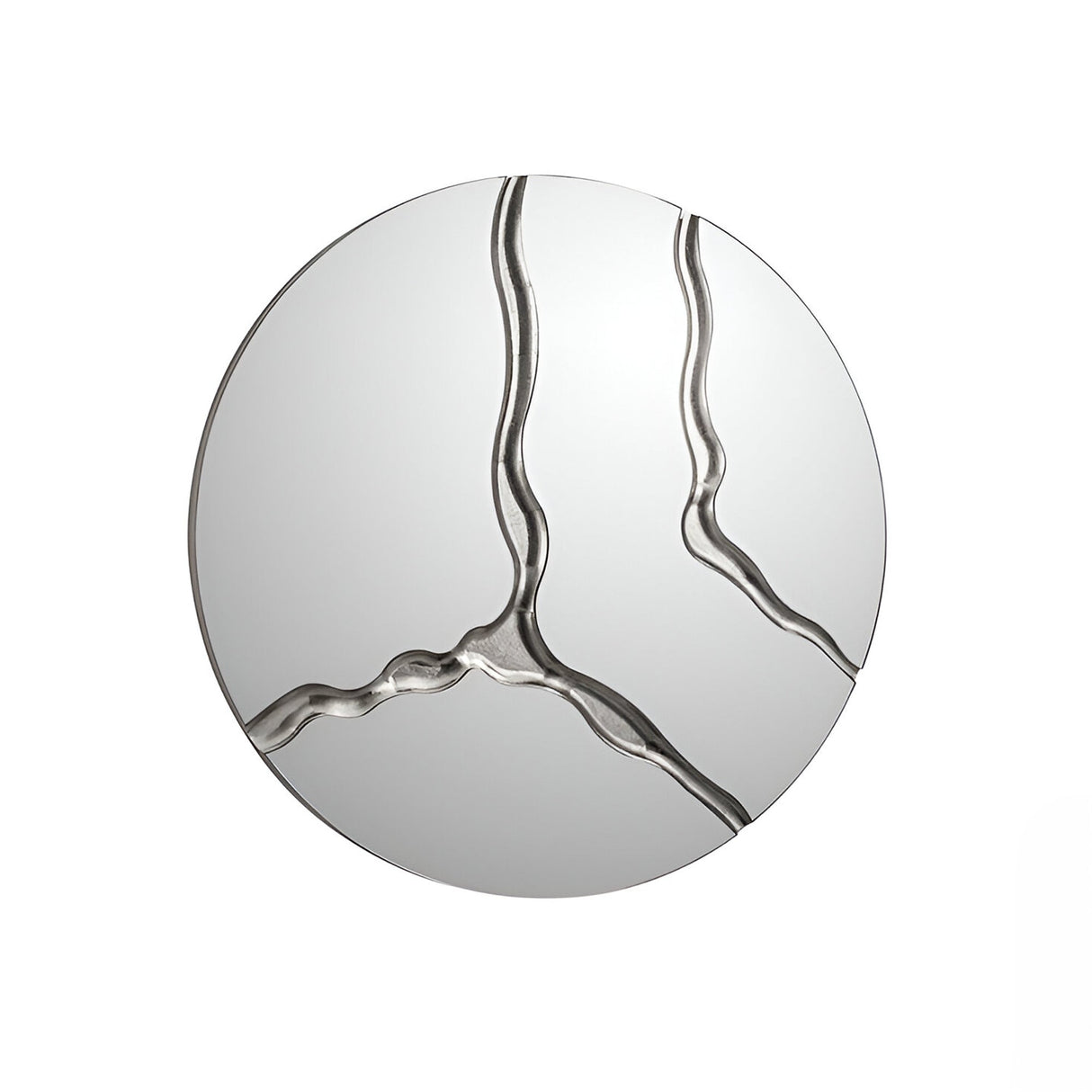 Surcos Circle Wall Mirror Silver - 100cm