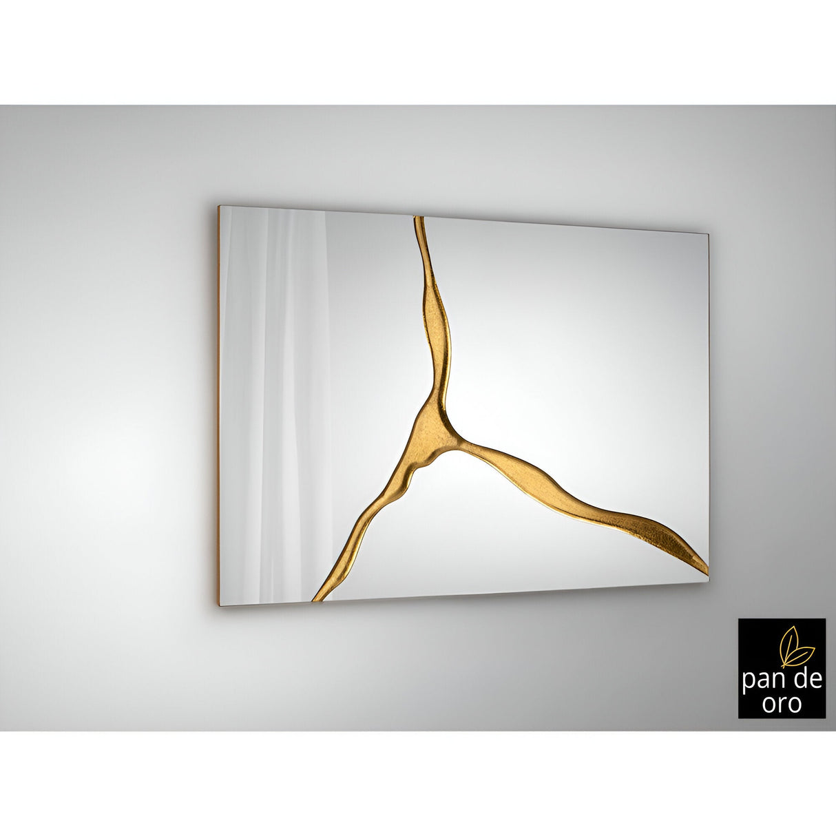 Surcos Rectangle Wall Mirror Gold - 120x80cm