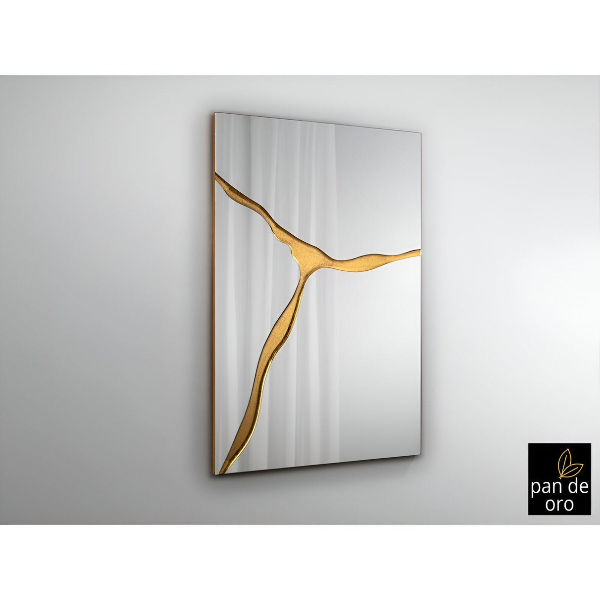 Surcos Rectangle Wall Mirror Gold - 120x80cm