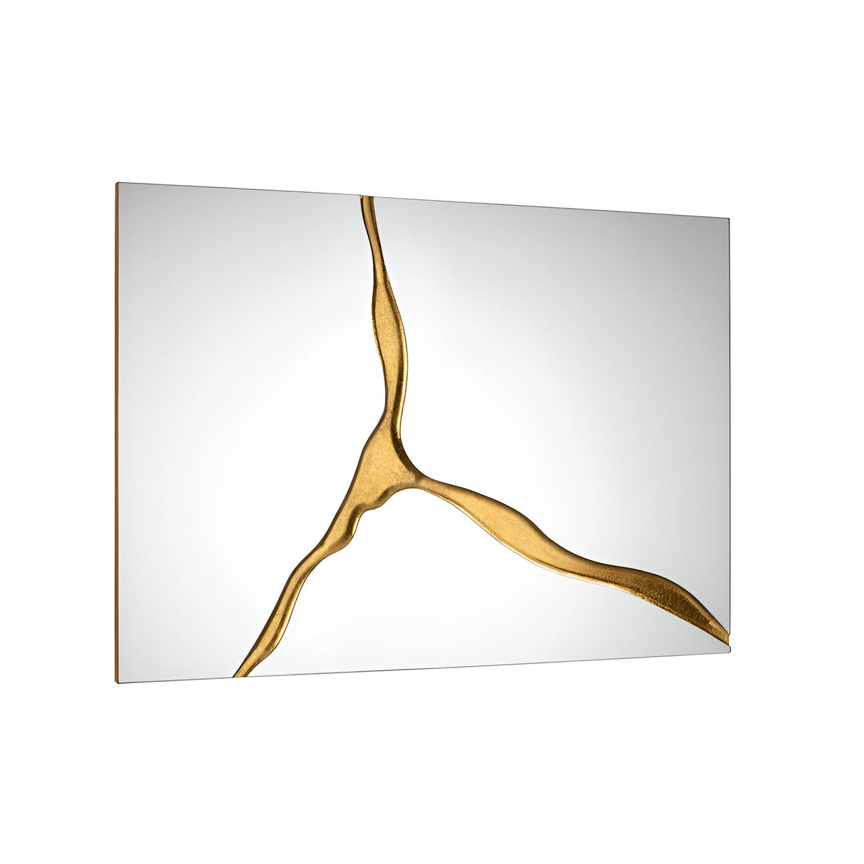 Surcos Rectangle Wall Mirror Gold - 120x80cm