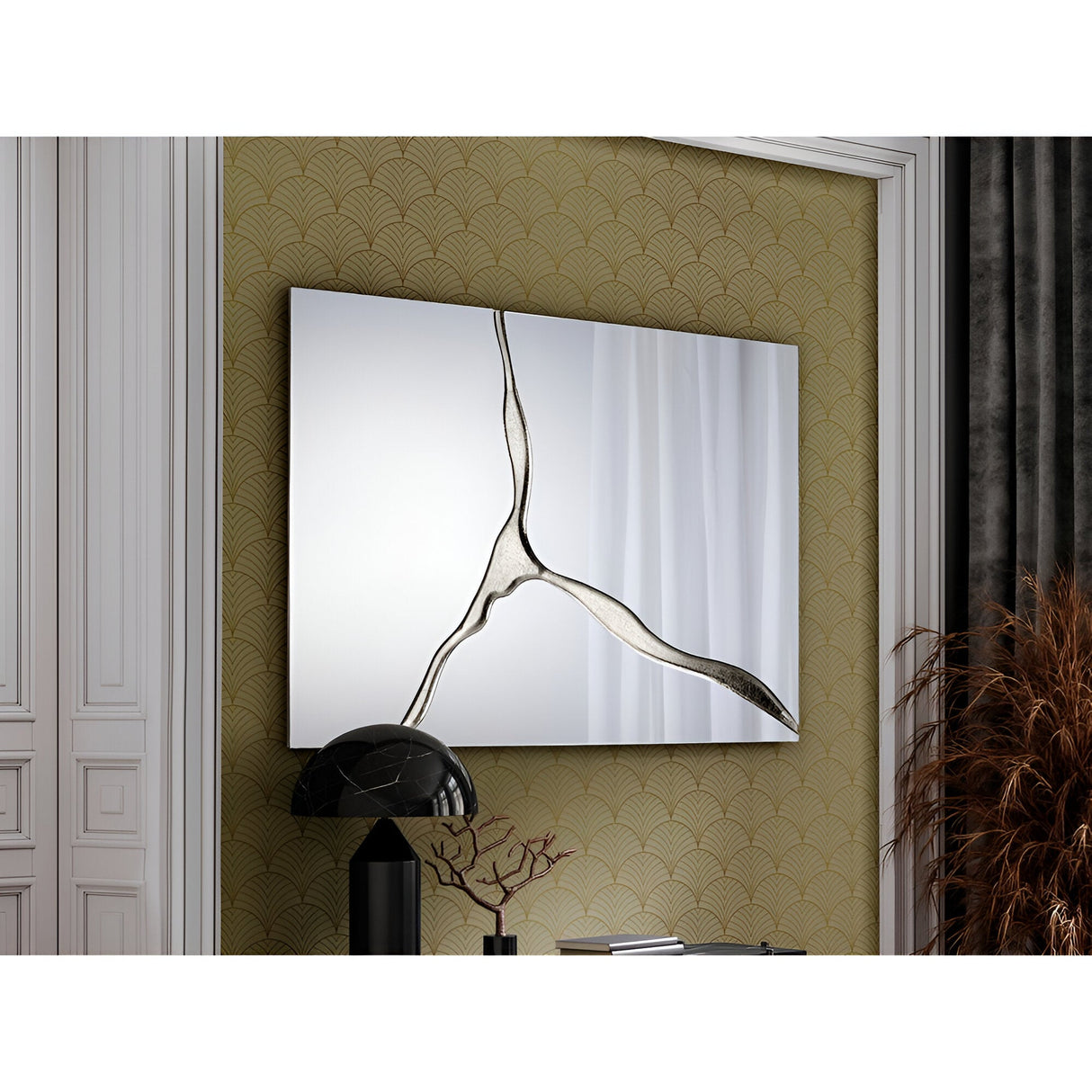 Surcos Rectangle Wall Mirror Silver - 120x80cm