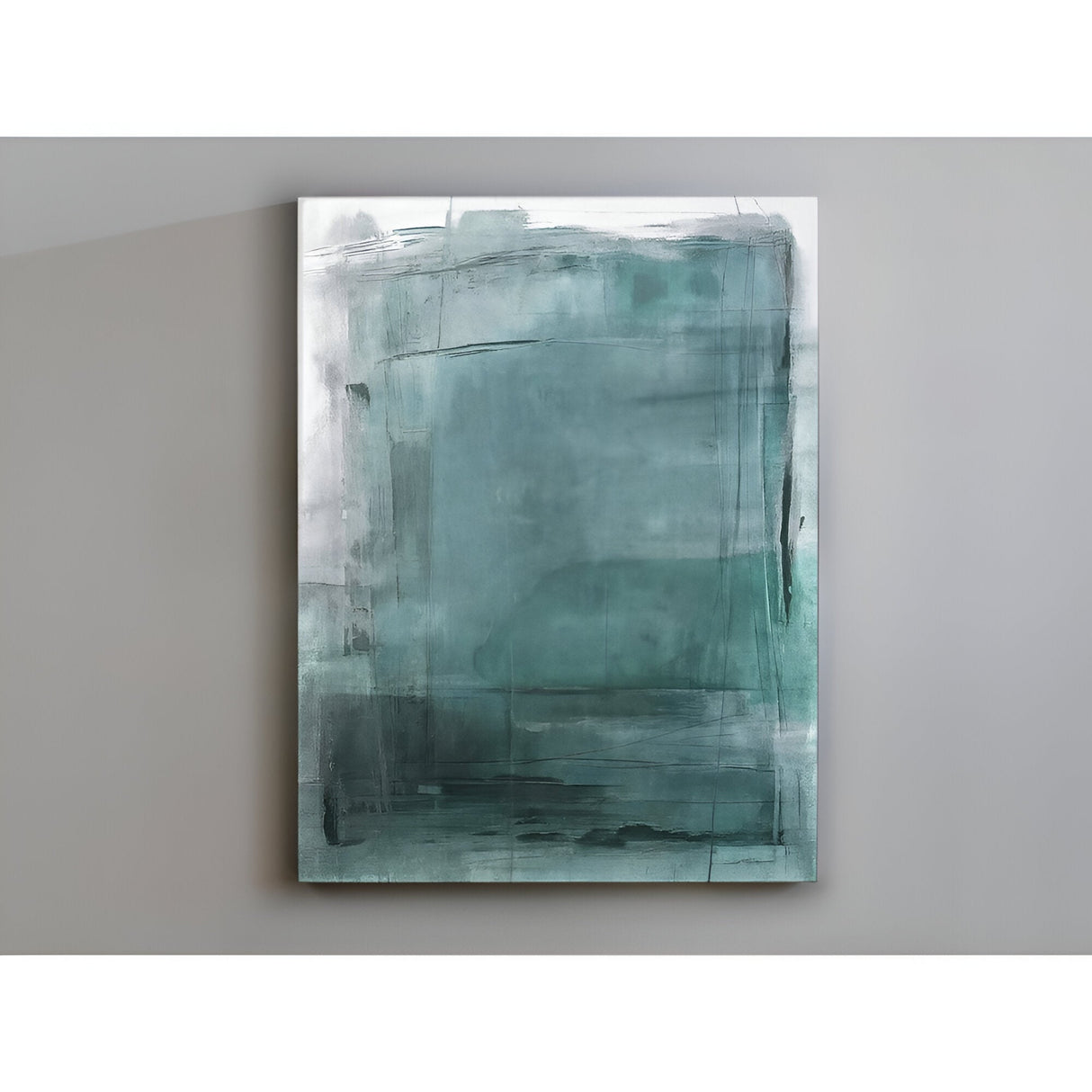 Blues Abstract Teal Acrylic Painting - 110x145cm