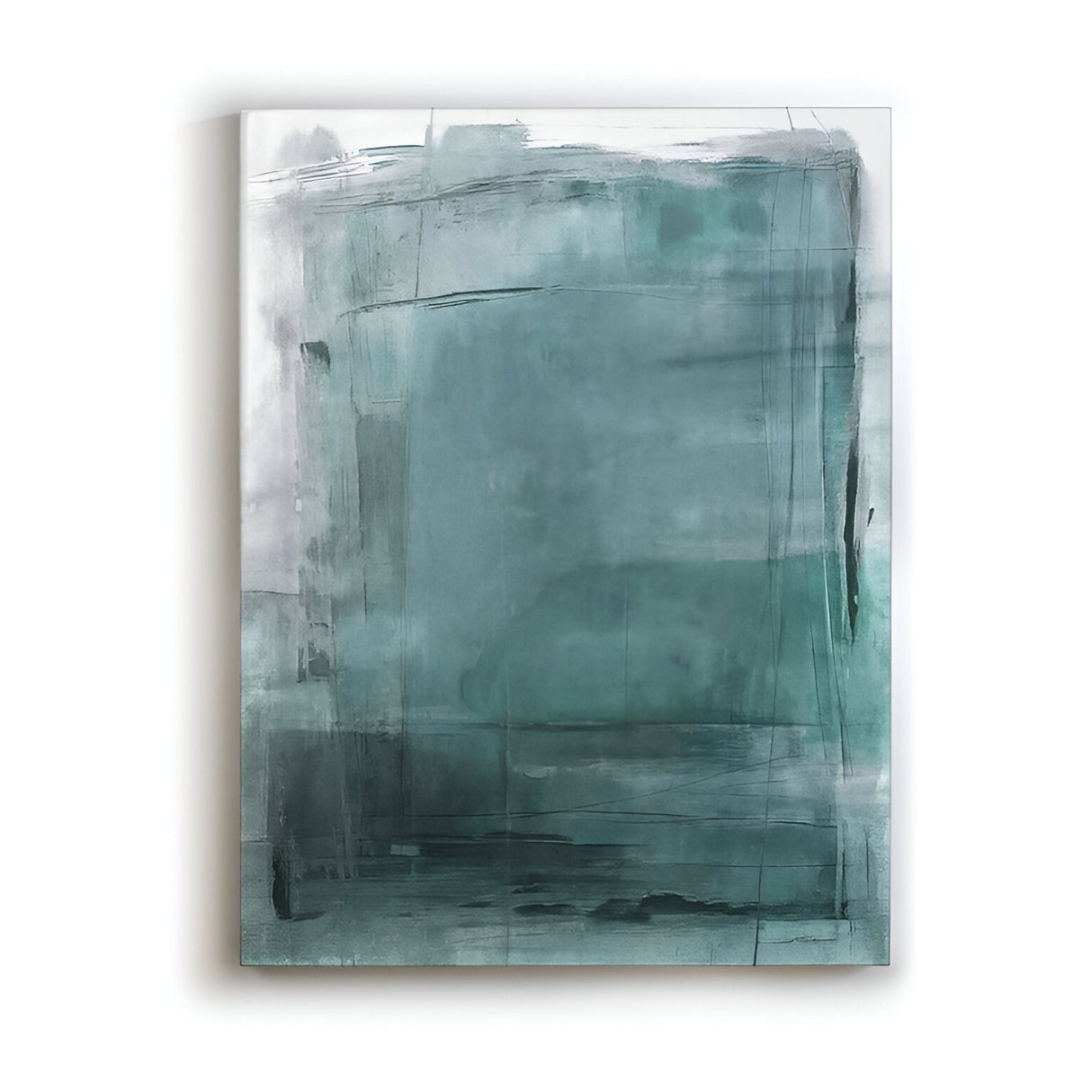 Blues Abstract Teal Acrylic Painting - 110x145cm