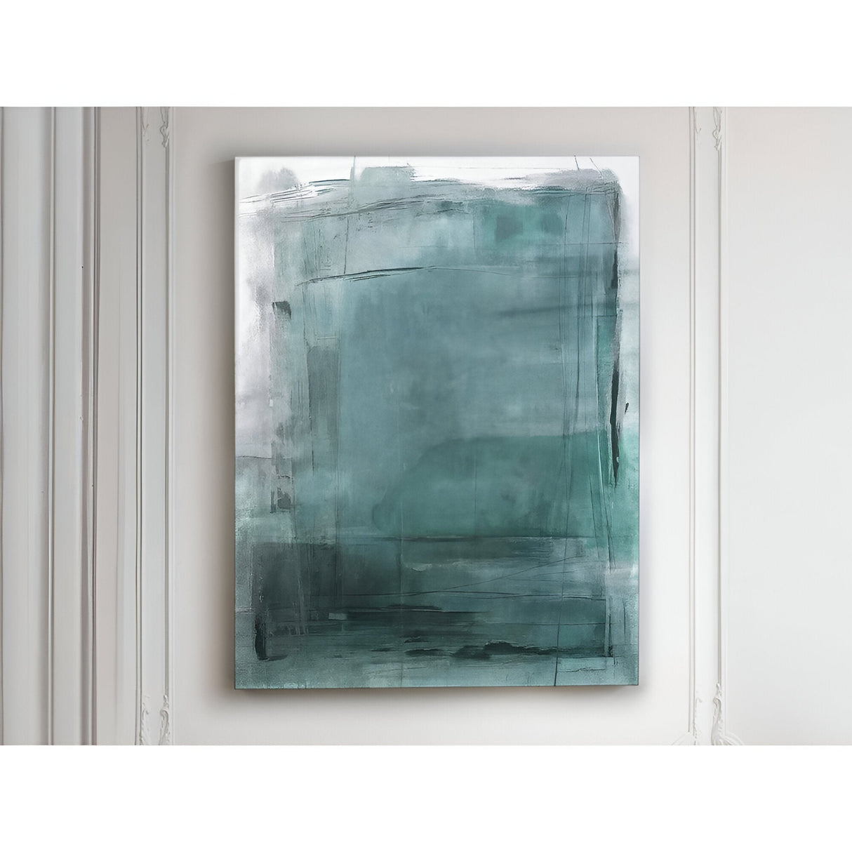 Blues Abstract Teal Acrylic Painting - 110x145cm